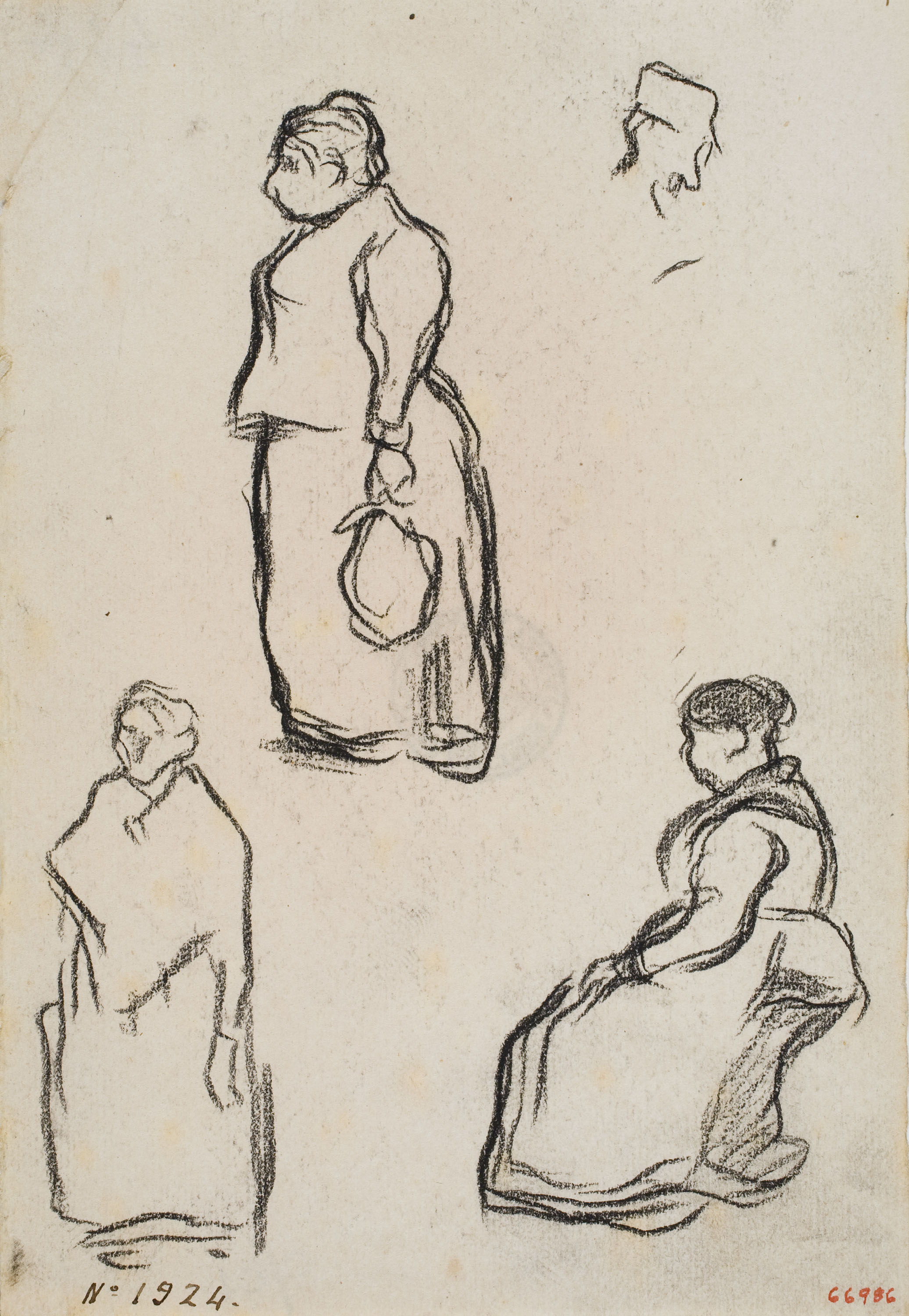 image for: Isidre Nonell - Apunt de figures - Cap a 1894