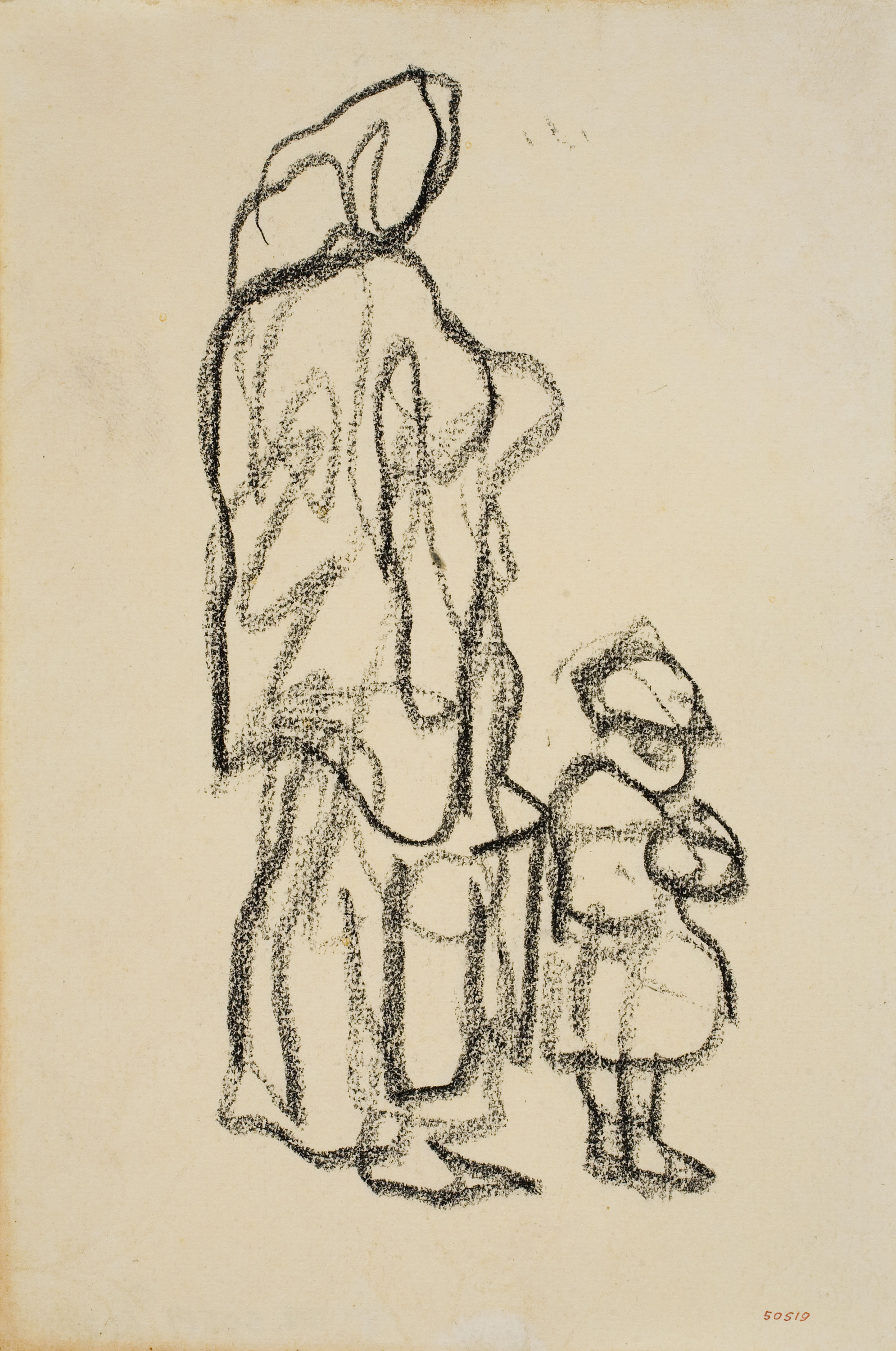 image for: Isidre Nonell - Apunt de dona i nen - Cap a 1911