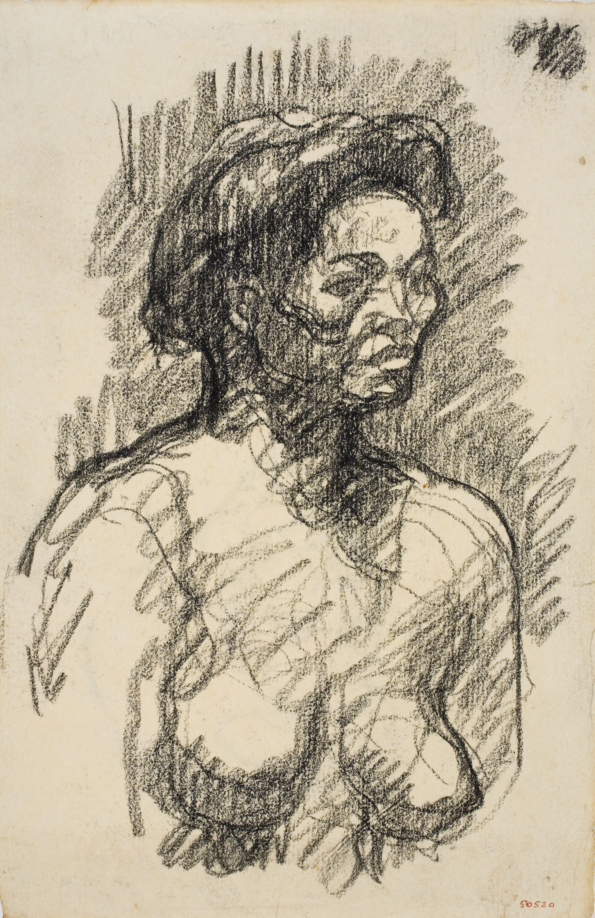 image for: Isidre Nonell - Bust femení nu (anvers) / Estudi de cap (revers) - Cap a 1908