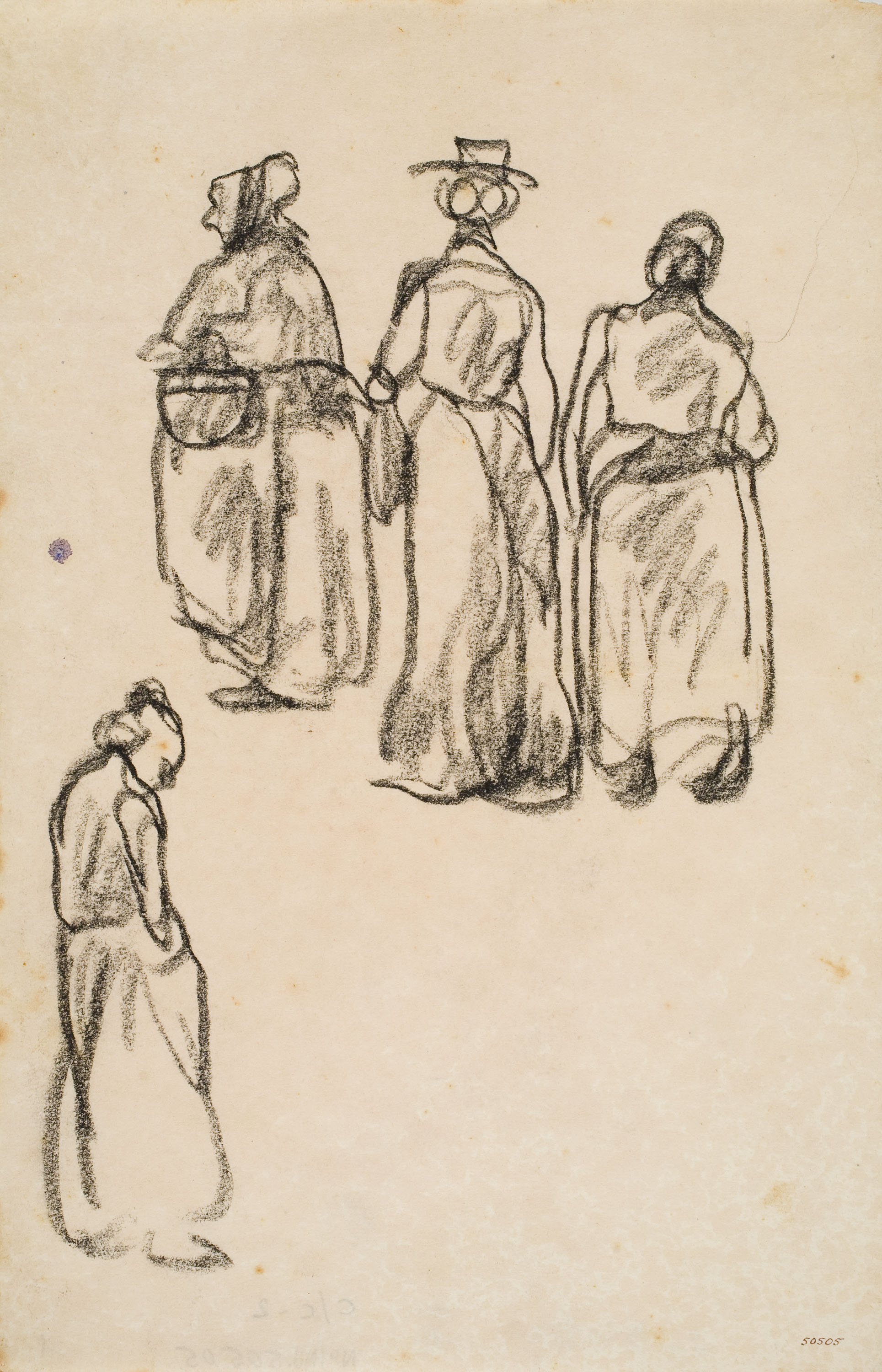 Isidre Nonell - Apunt de dones - Cap a 1911 image for: Isidre Nonell - Apunt de dones - Cap a 1911