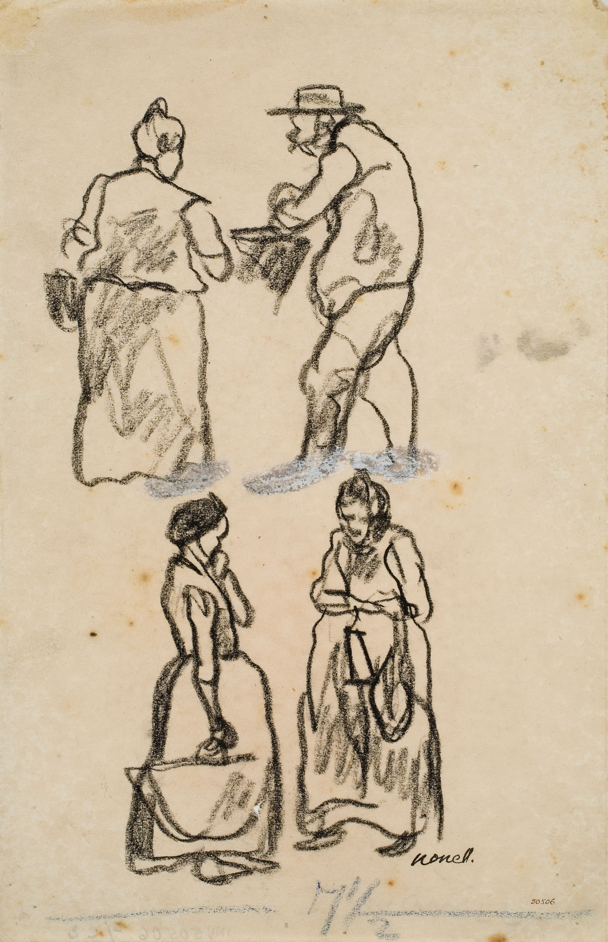 Isidre Nonell - Apunt de figures - Cap a 1911 image for: Isidre Nonell - Apunt de figures - Cap a 1911