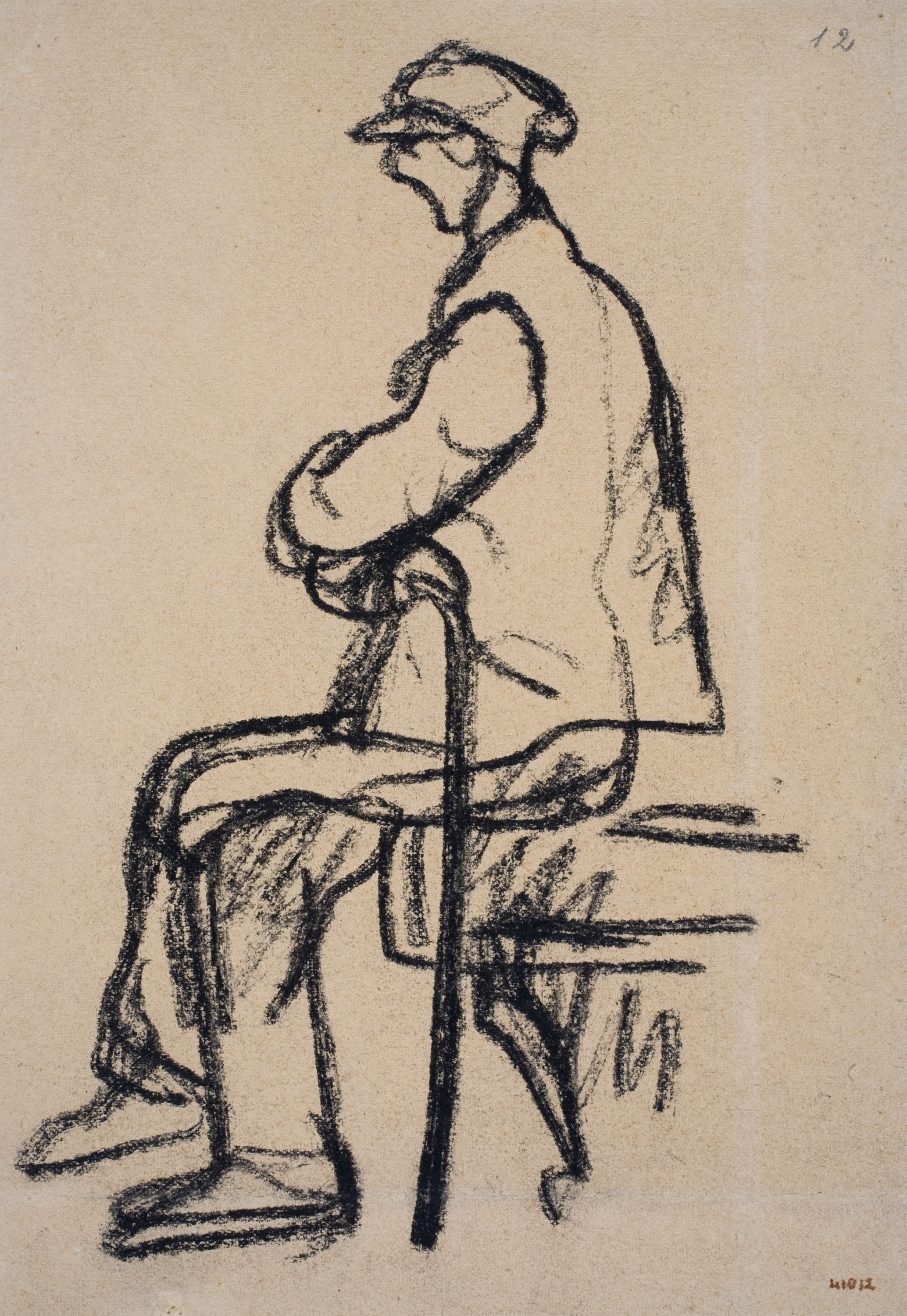 Isidre Nonell - Home assegut - Cap a 1911 image for: Isidre Nonell - Home assegut - Cap a 1911