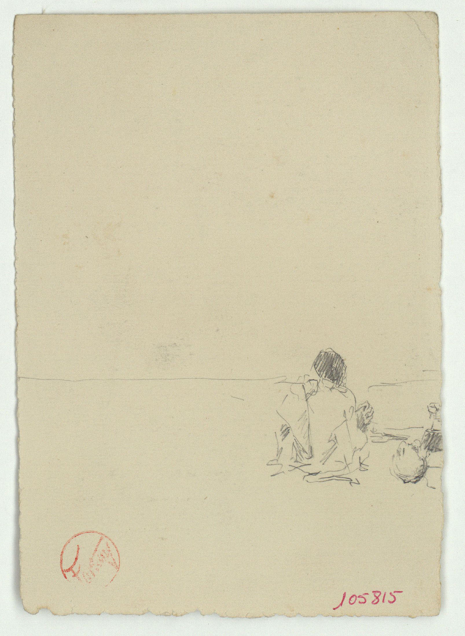 image for: Marià Fortuny - Croquis de figura asseguda - Cap a 1866-1872