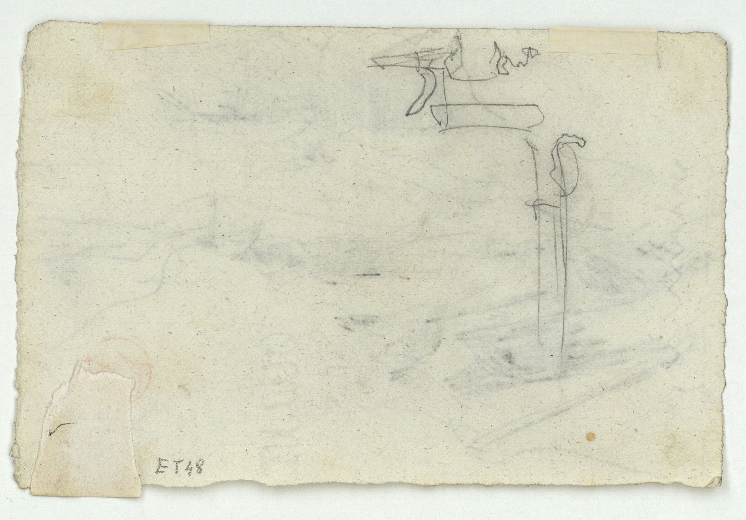 image for: Marià Fortuny - Croquis de barques (anvers) / Croquis inconcret (revers) - Cap a 1874 [1]