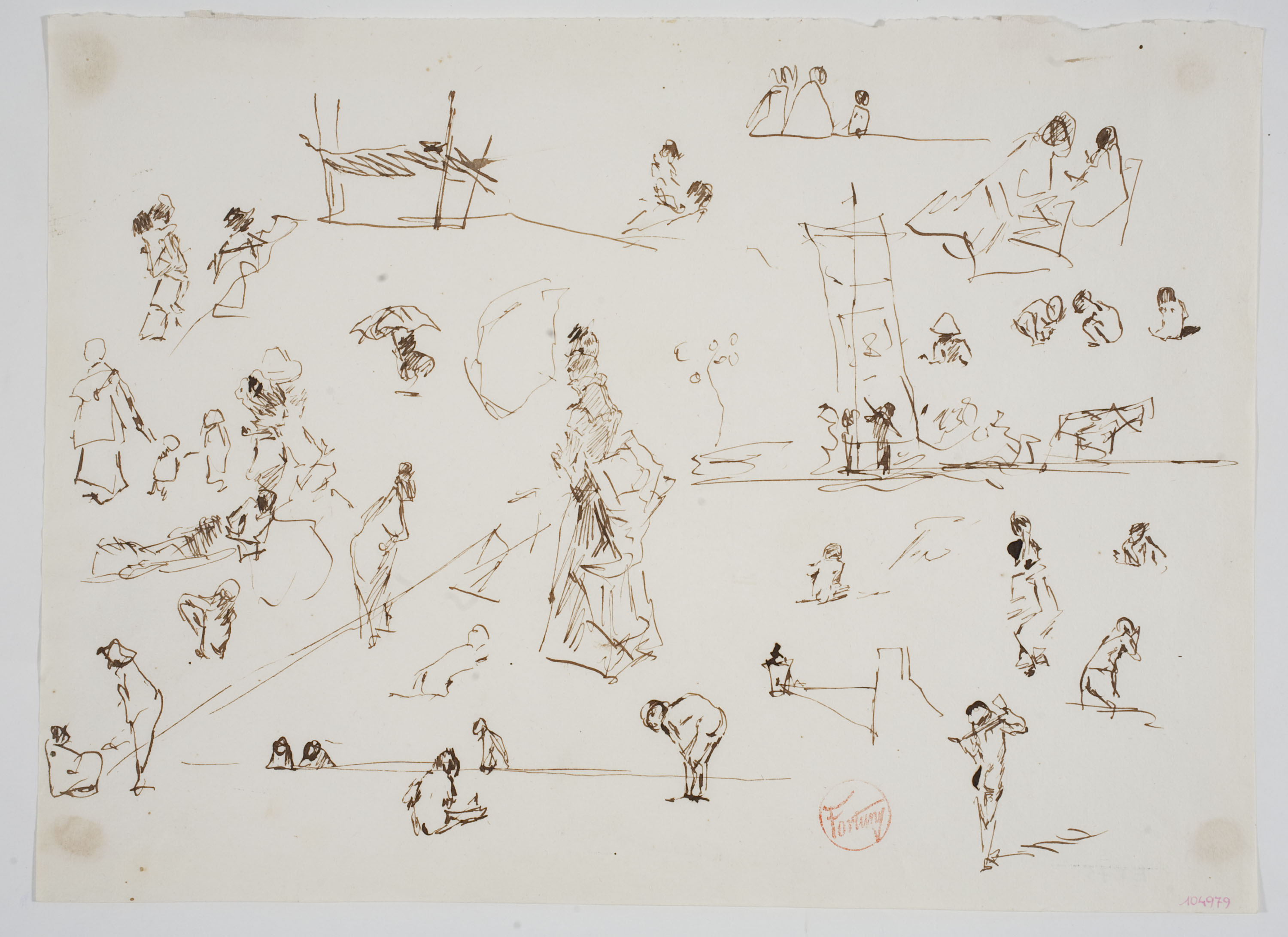 image for: Marià Fortuny - Estudi per al quadre «Platja de Portici» - Cap a 1874