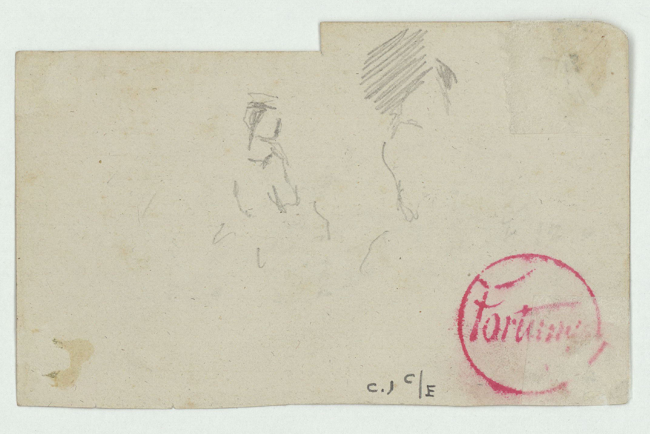 image for: Marià Fortuny - Pedres i vegetació (anvers) / Croquis inconcret (revers) - 1867 [1]