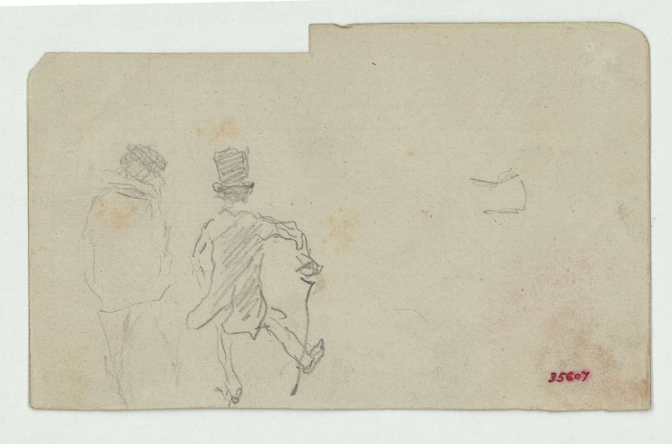 image for: Marià Fortuny - Esbós de figures masculines (anvers) / Cap masculí (soldat [?]) (revers) - Cap a 1863-1866