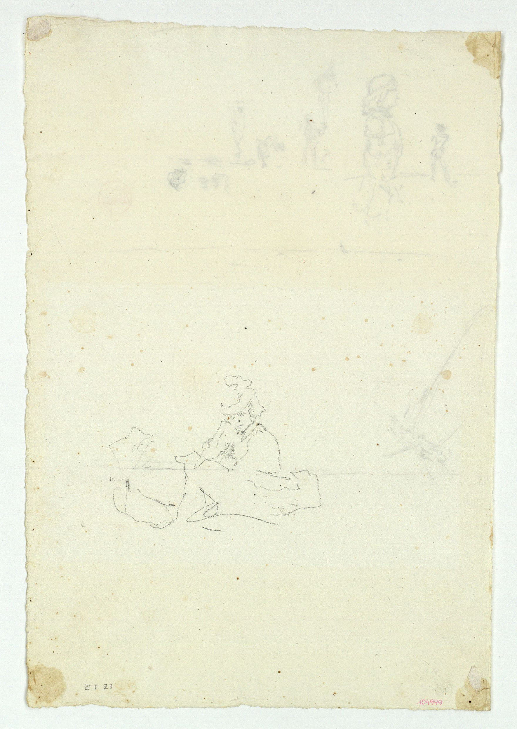 image for: Marià Fortuny - Esbós de figures i de barca (anvers) / Estudi per al quadre «Platja de Portici» (revers) - Cap a 1870-1874 [1]