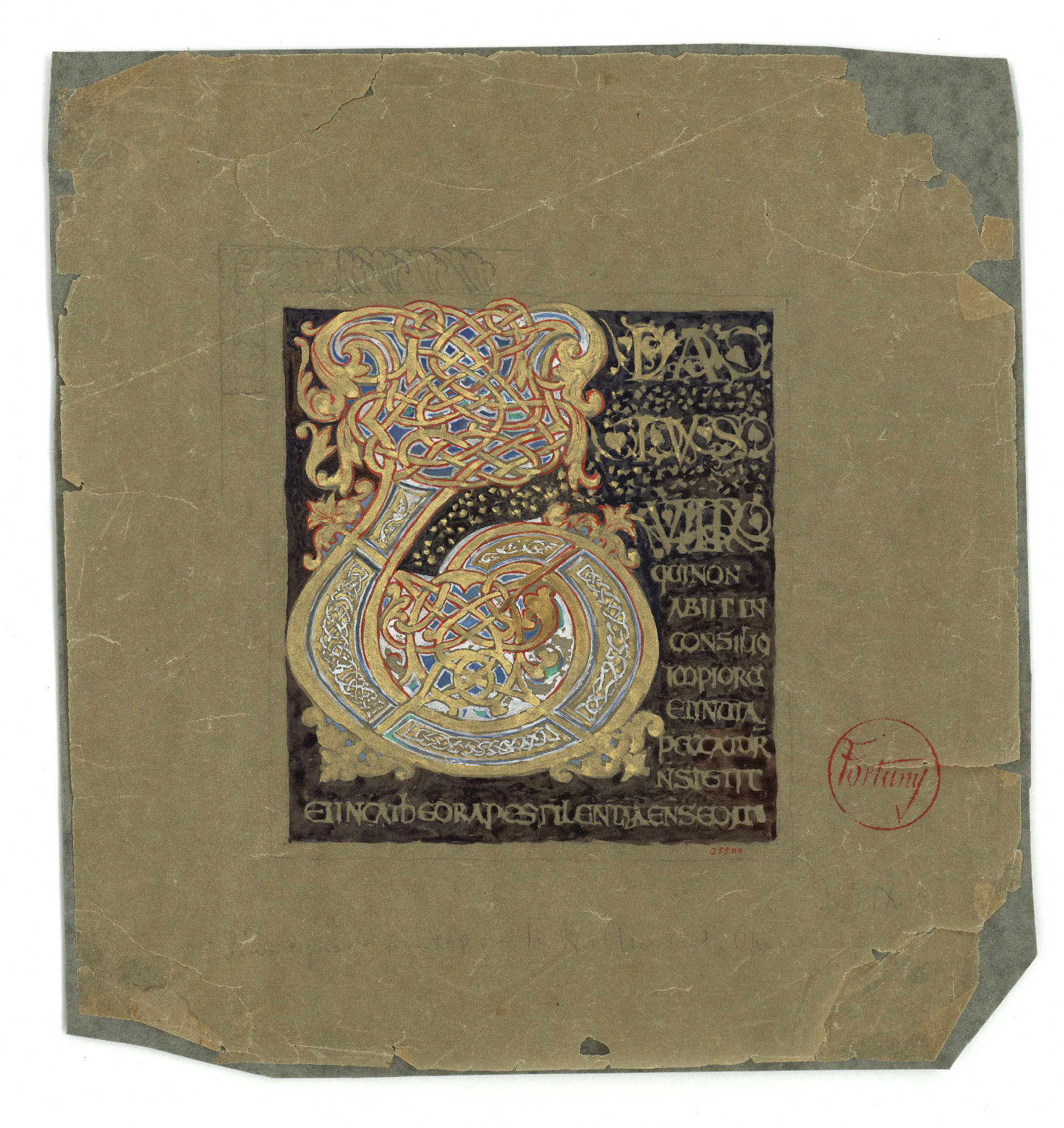 image for: Marià Fortuny - Calc de la lletra inicial d'un manuscrit - Cap a 1867-1870