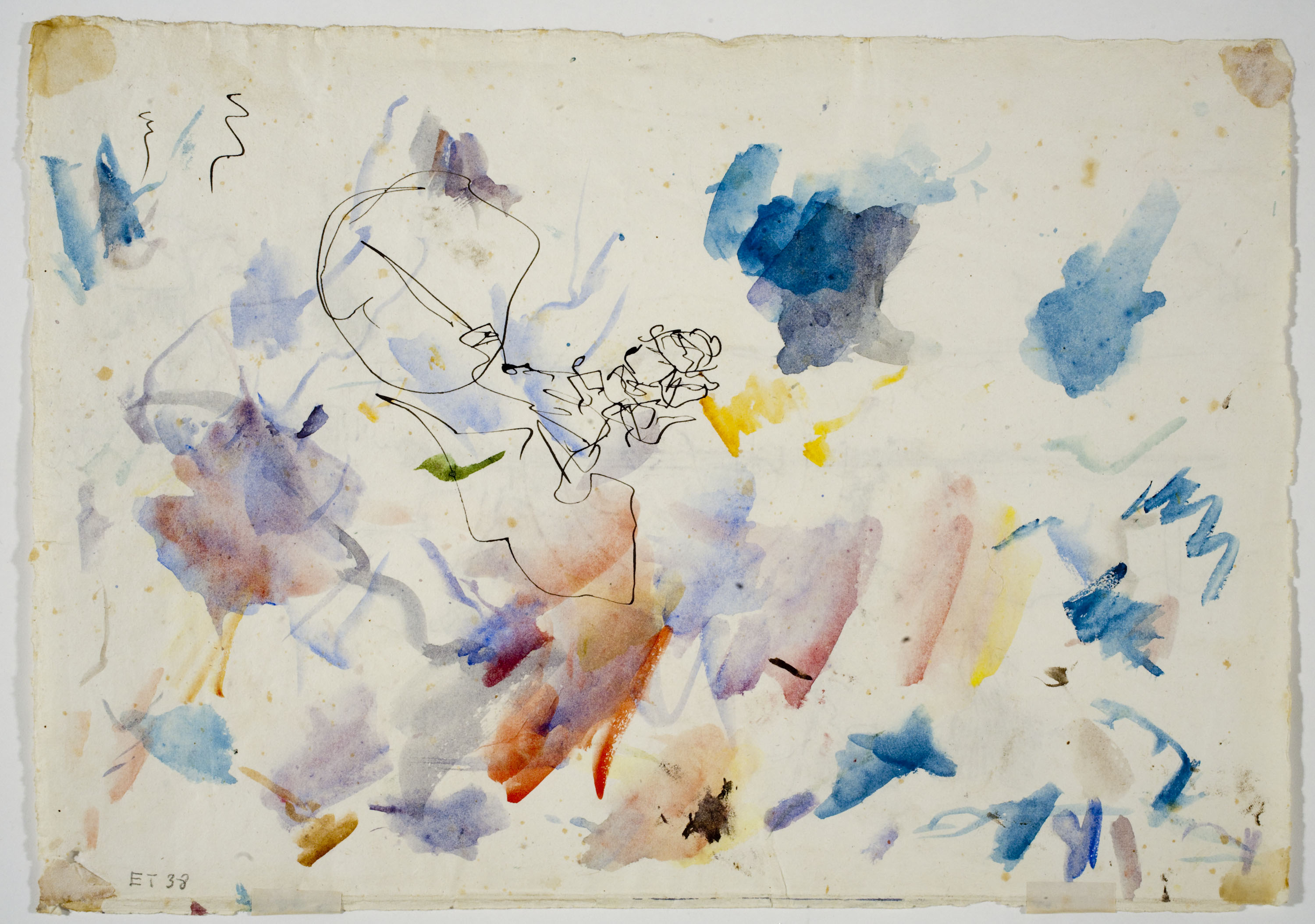 image for: Marià Fortuny - Estudi per al quadre «Platja de Portici» (anvers) / Croquis inconcret (revers) - Cap a 1874 [1]