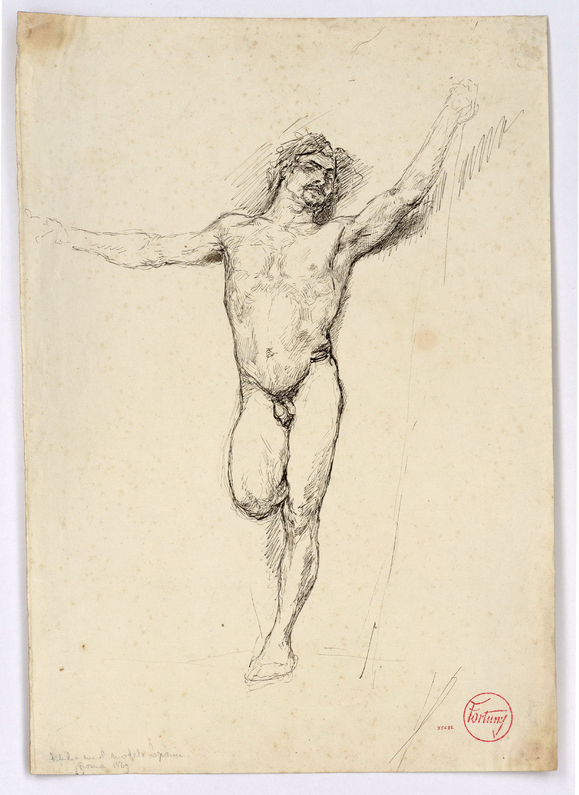 image for: Marià Fortuny - Estudi de nu masculí - 1869