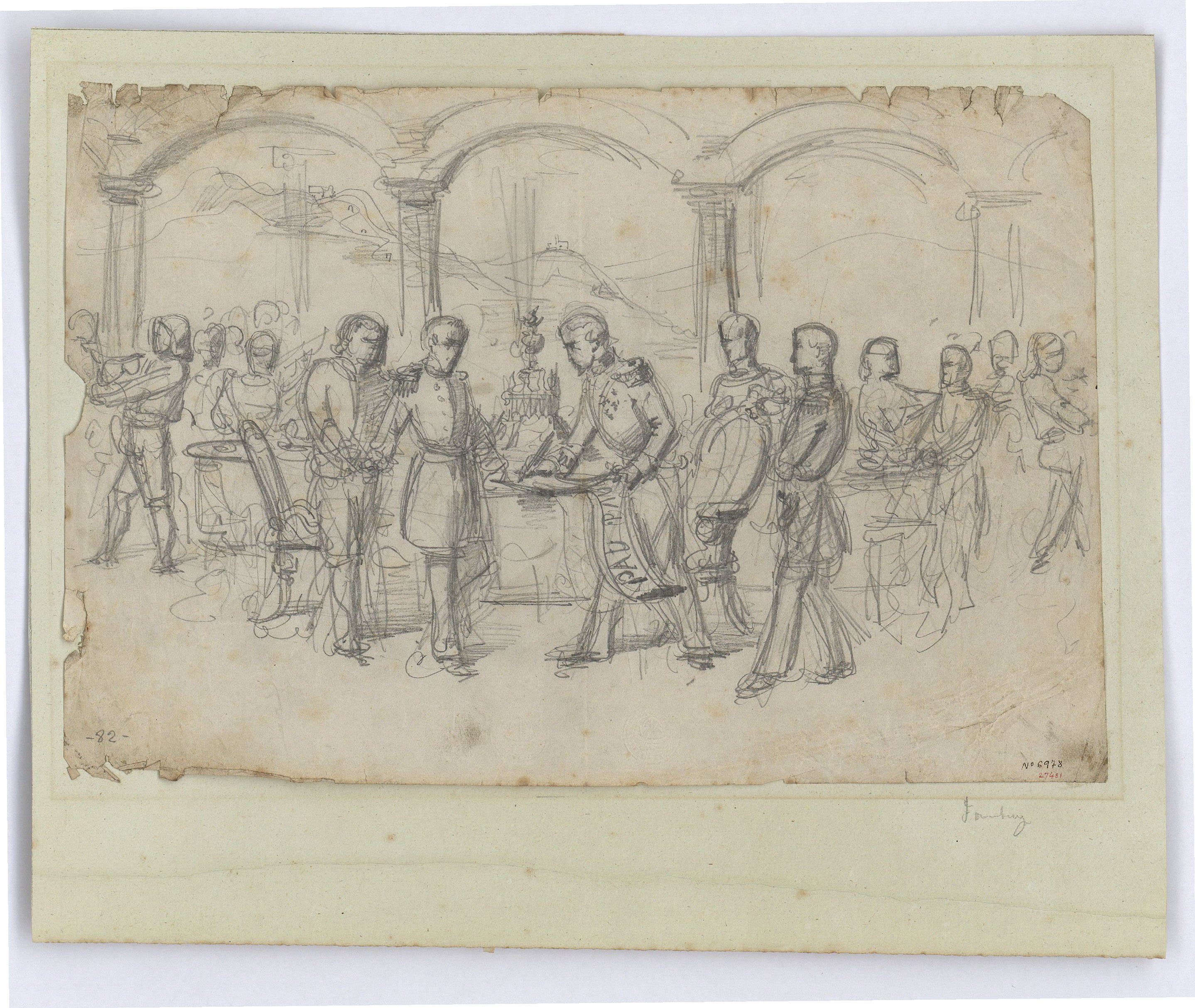 image for: Marià Fortuny - Firma d'un tractat de pau - Cap a 1856-1858