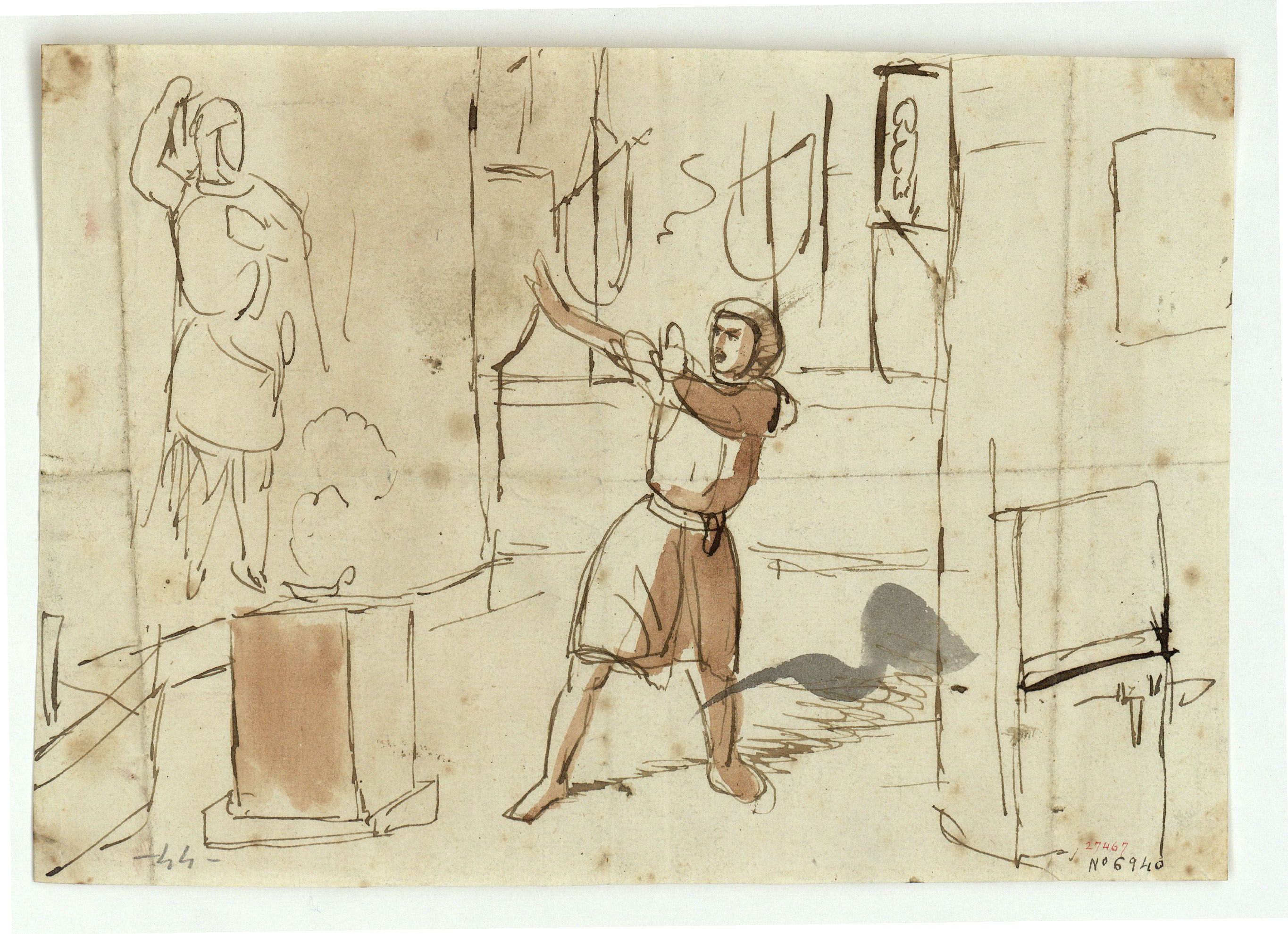 image for: Marià Fortuny - Estudi de composició - Cap a 1856-1858