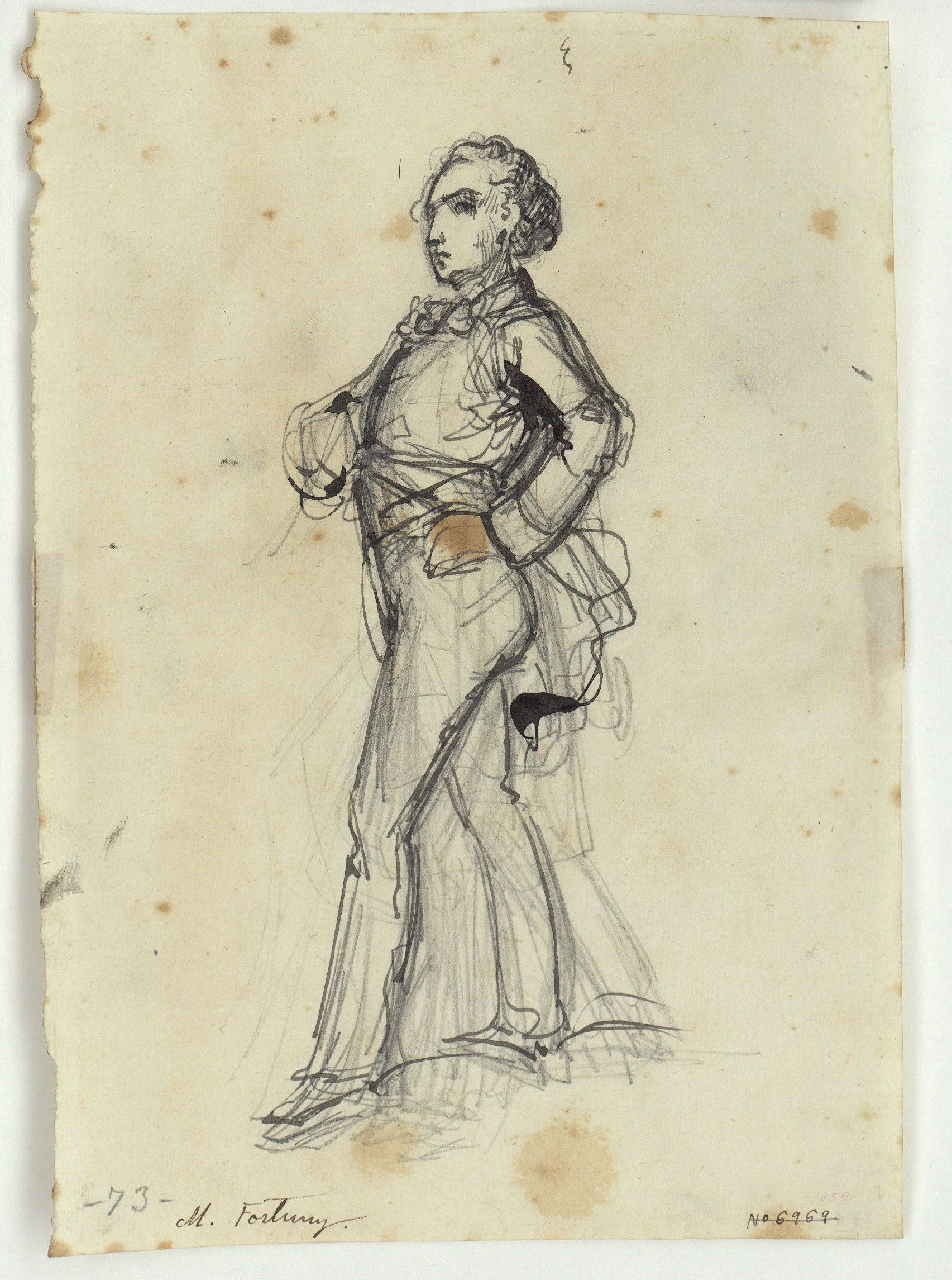 image for: Marià Fortuny - El comte Federico. Il·lustració per a la novel·la «El mendigo hipócrita» d'Alexandre Dumas (fill) - Cap a 1856-1857