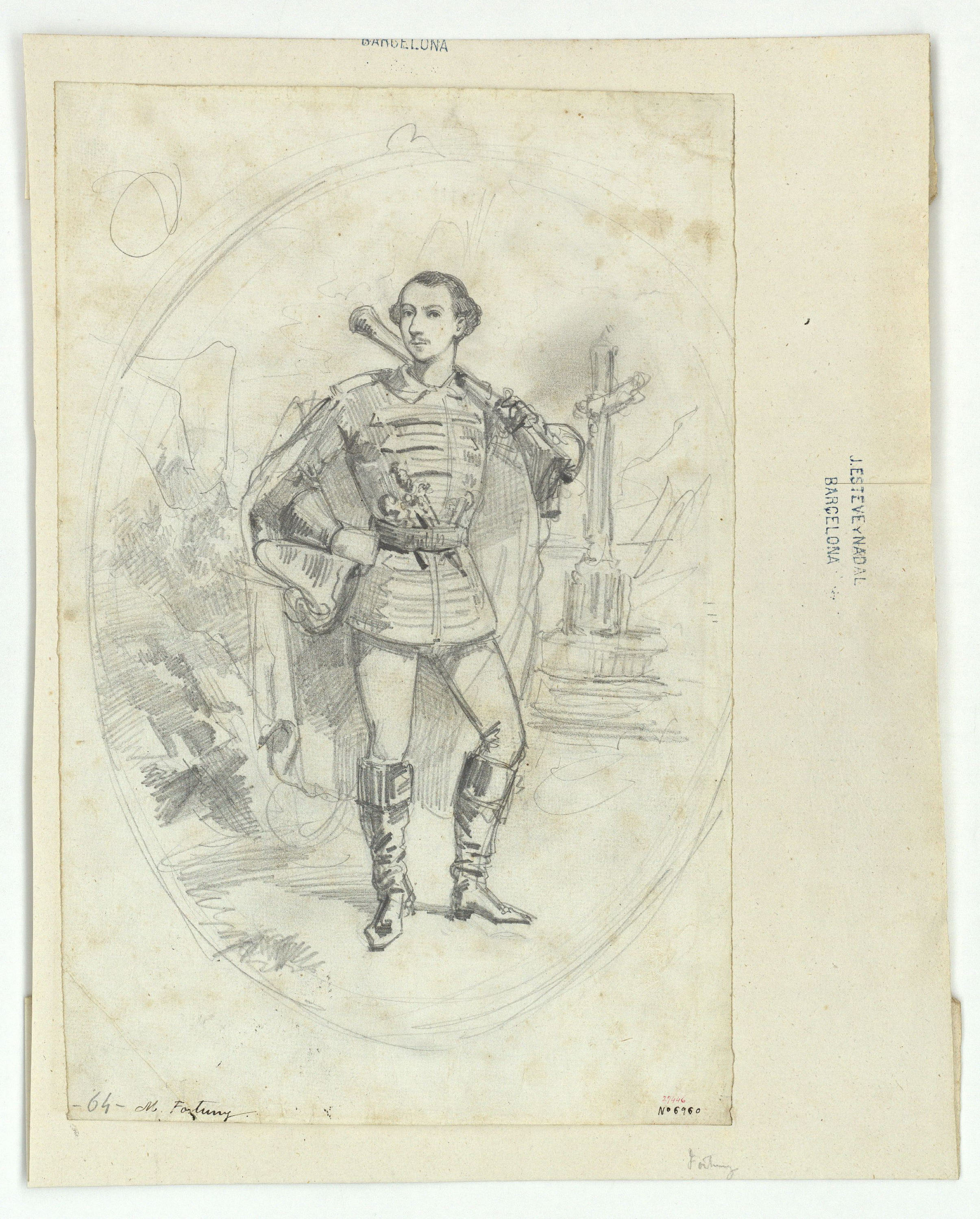image for: Marià Fortuny - Retrat d'un militar - Cap a 1856-1858