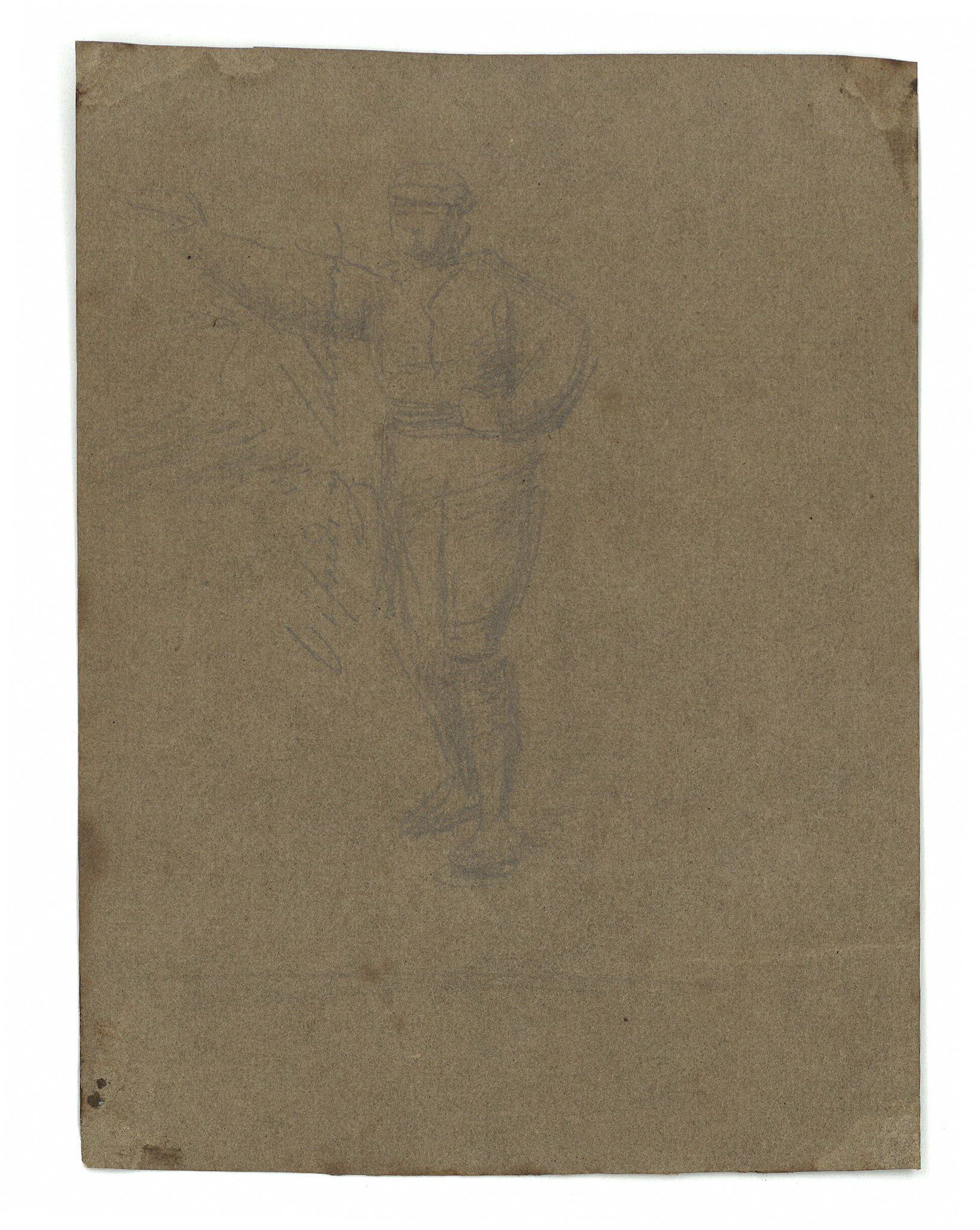 image for: Marià Fortuny - Vifredo y Salomón (anvers) / Figura masculina (revers) - Cap a 1856-1858 [1]