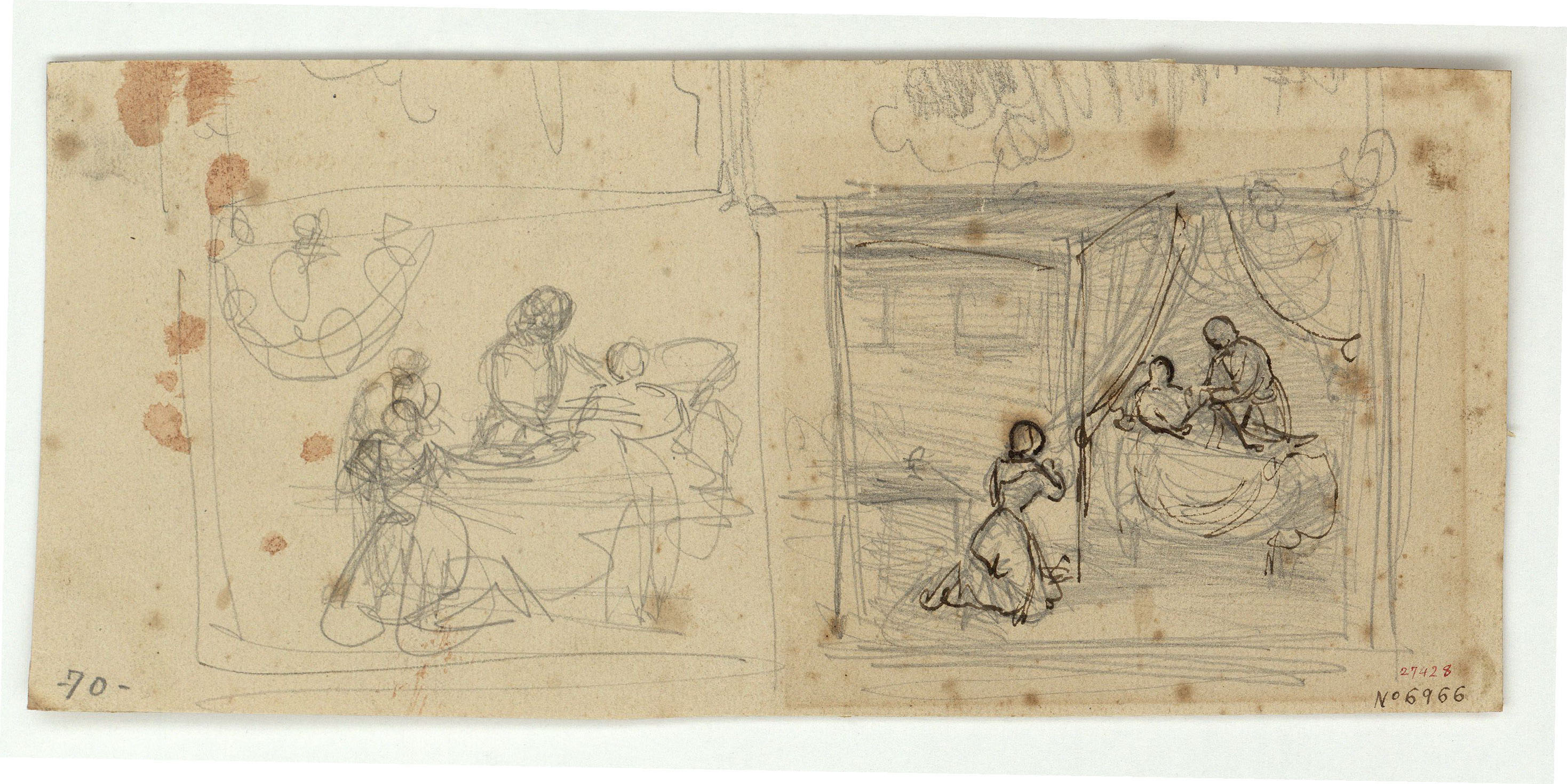 image for: Marià Fortuny - Estudi de composició (anvers) / Estudi de composició (revers) - Cap a 1856-1858