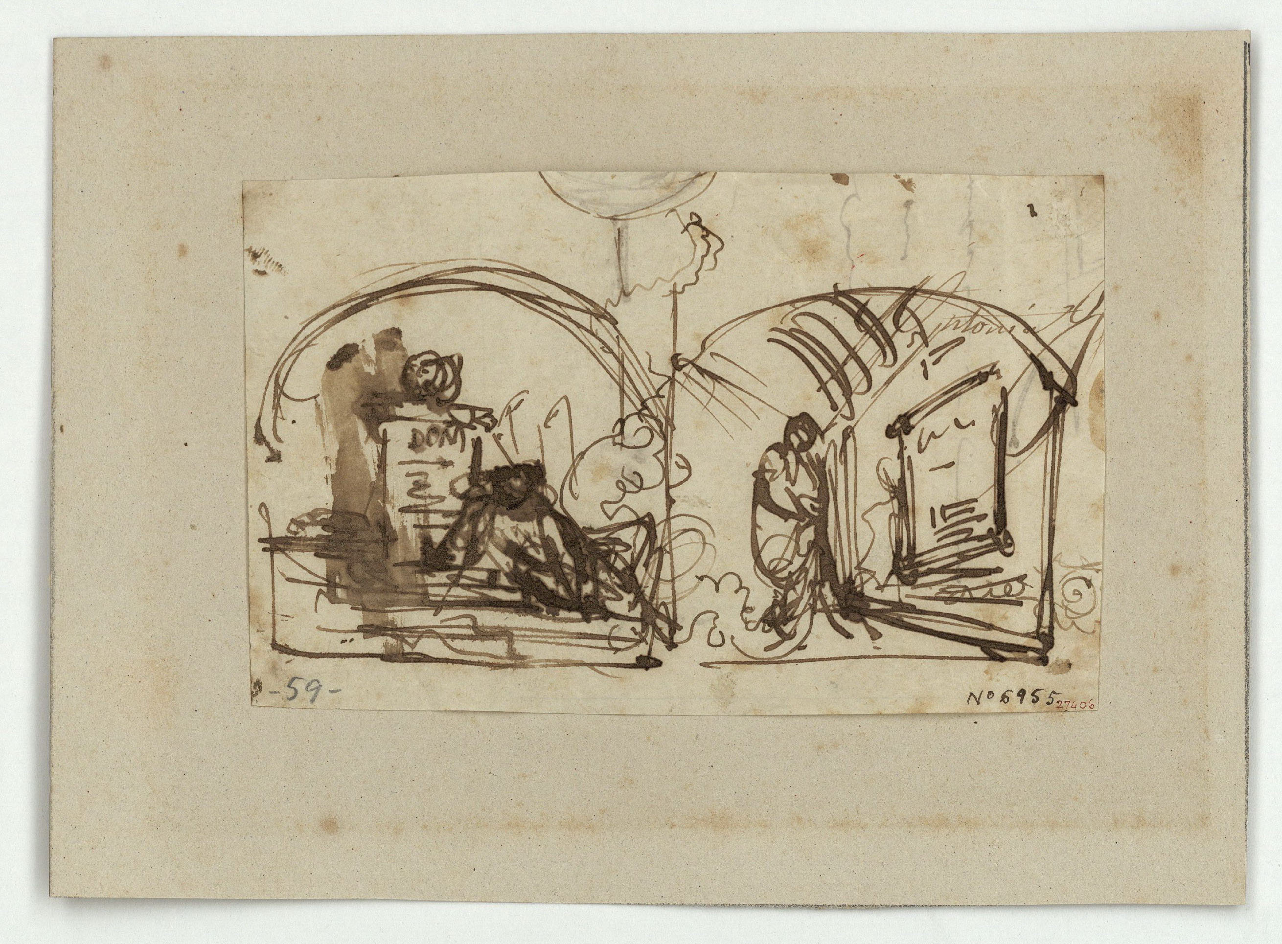 image for: Marià Fortuny - Estudi de composició - Cap a 1856-1858