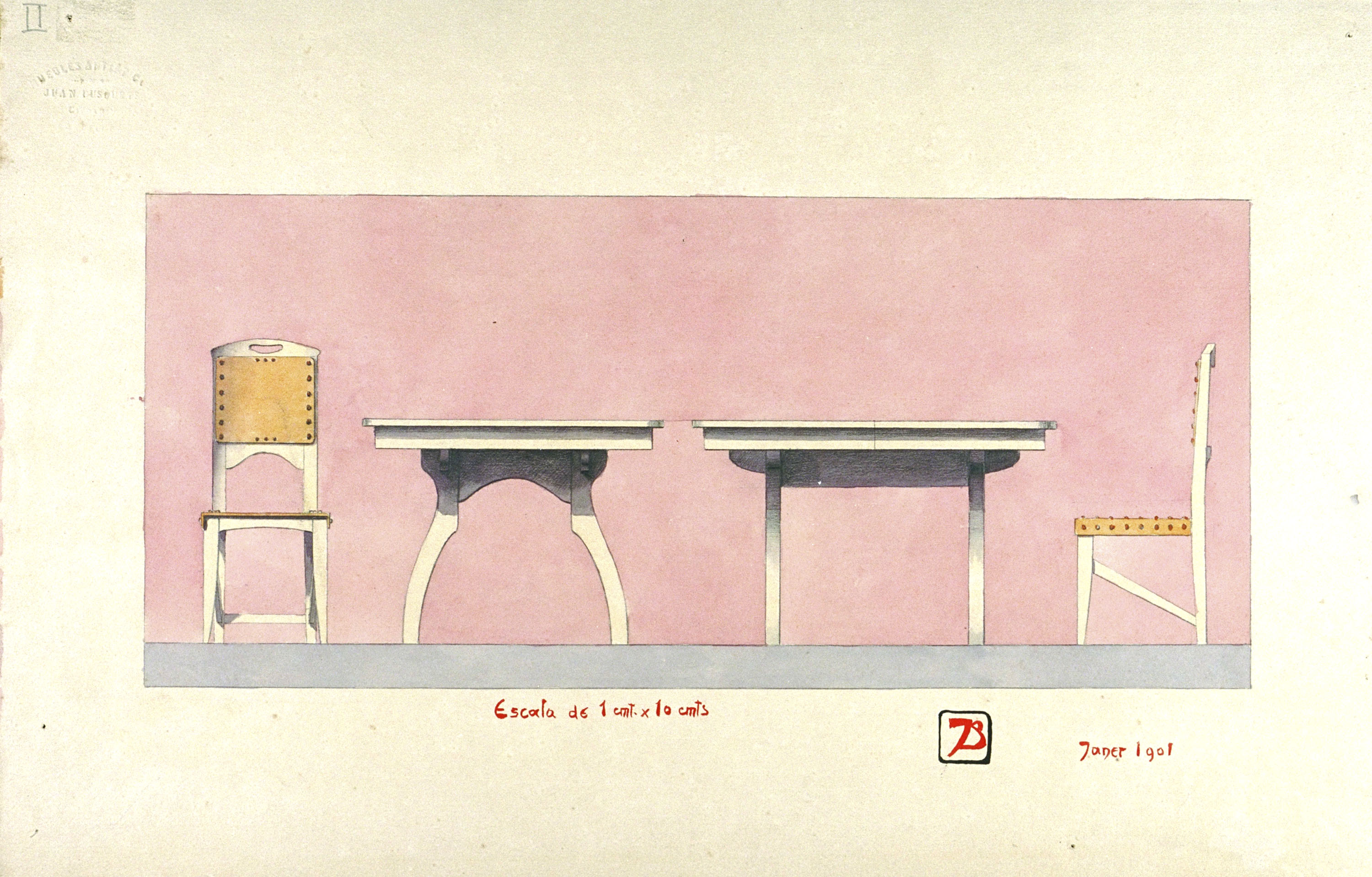image for: Joan Busquets - Taula i cadira - 1901