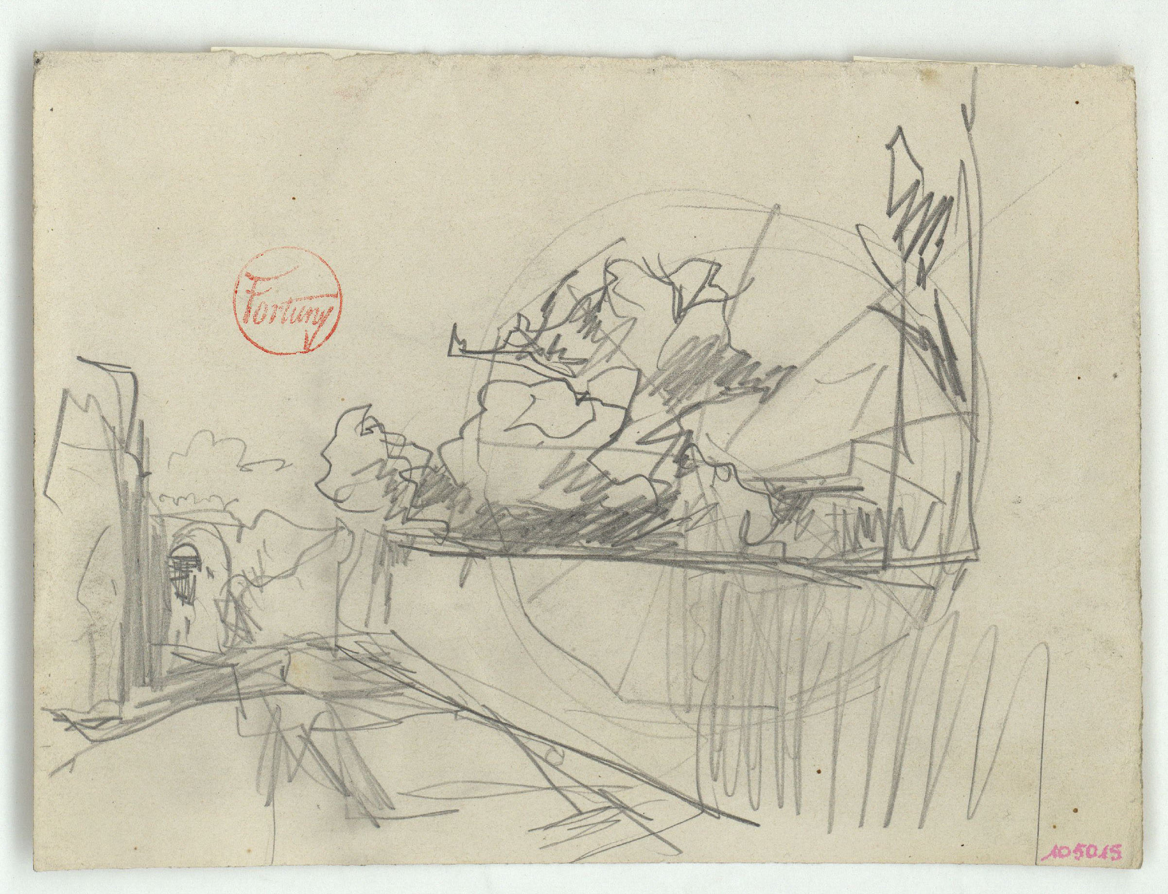 image for: Marià Fortuny - Estudi per al quadre «Platja de Portici» - Cap a 1874