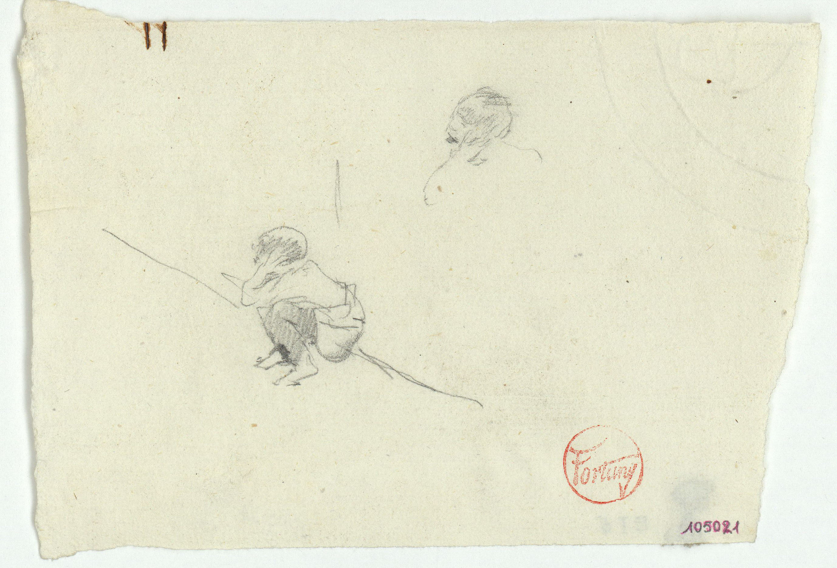 image for: Marià Fortuny - Nen a la gatzoneta i cap masculí - Cap a 1870-1874