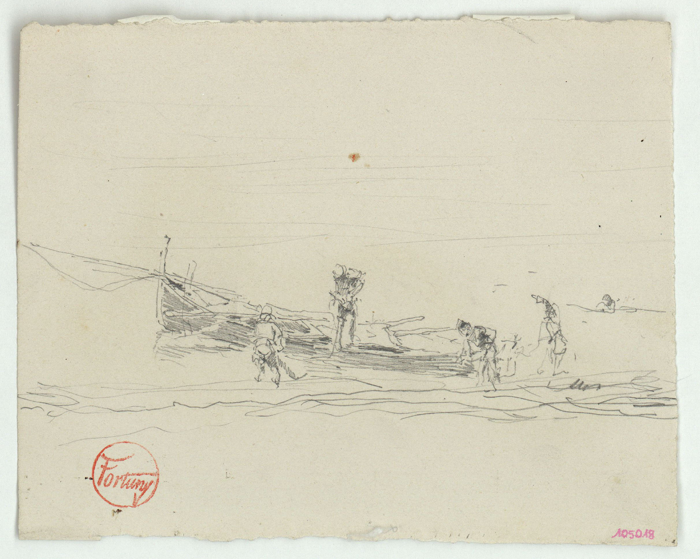 image for: Marià Fortuny - Estudi per al quadre «Platja de Portici» - Cap a 1874