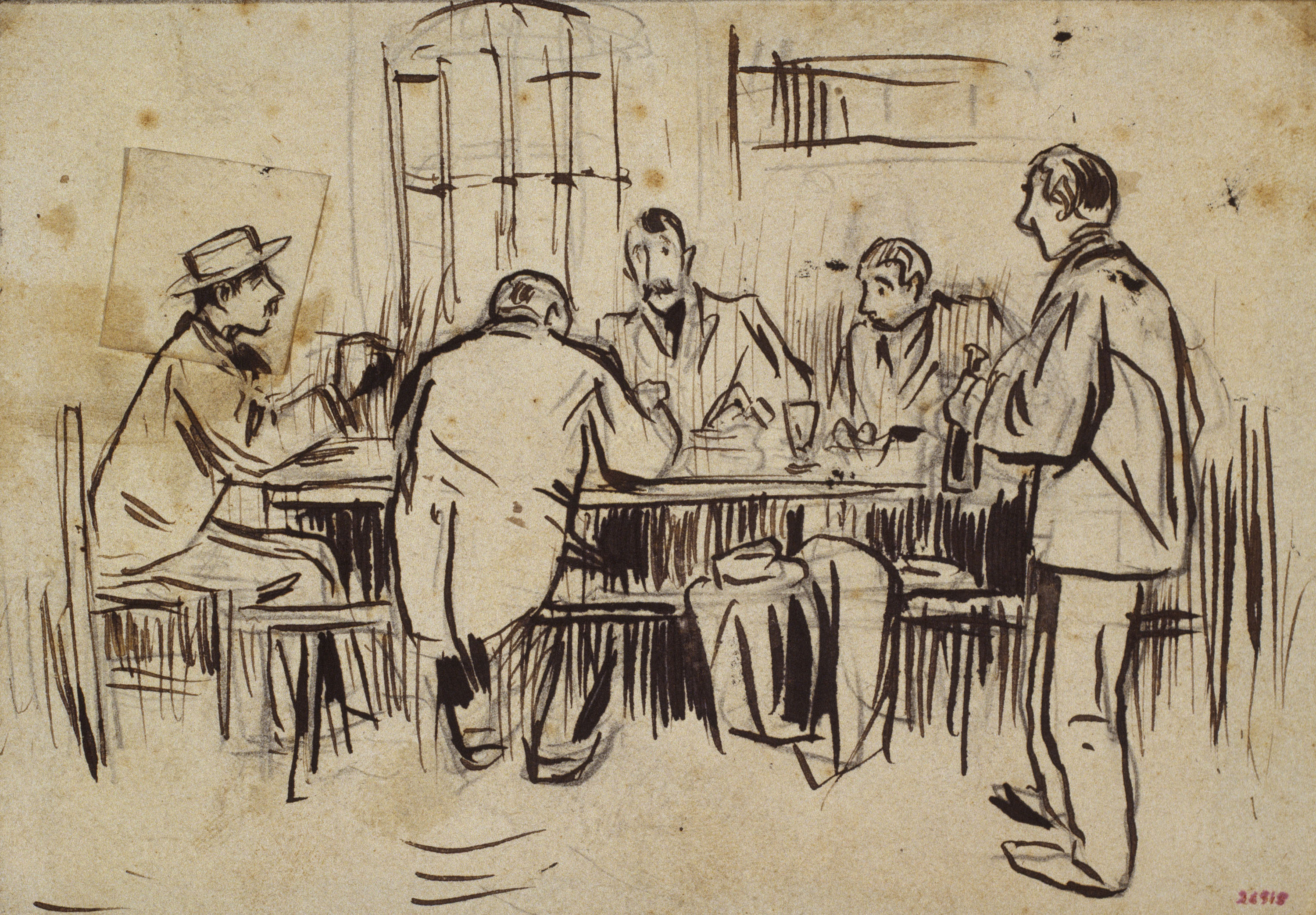 image for: Ramon Casas - Treballant a la cantina - 1893