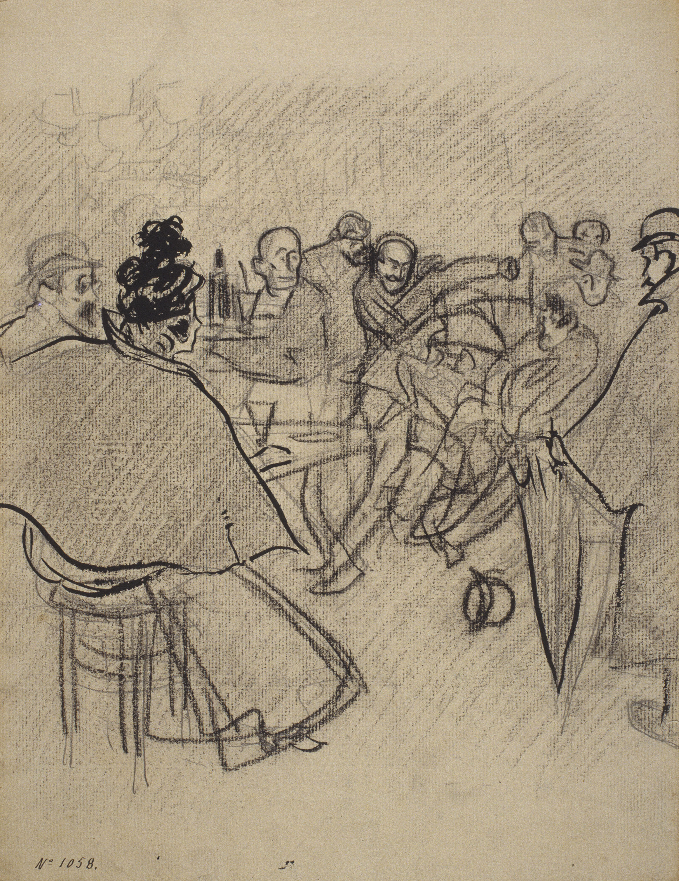 image for: Ramon Casas - Baralla en un cafè - Cap a 1890-1900