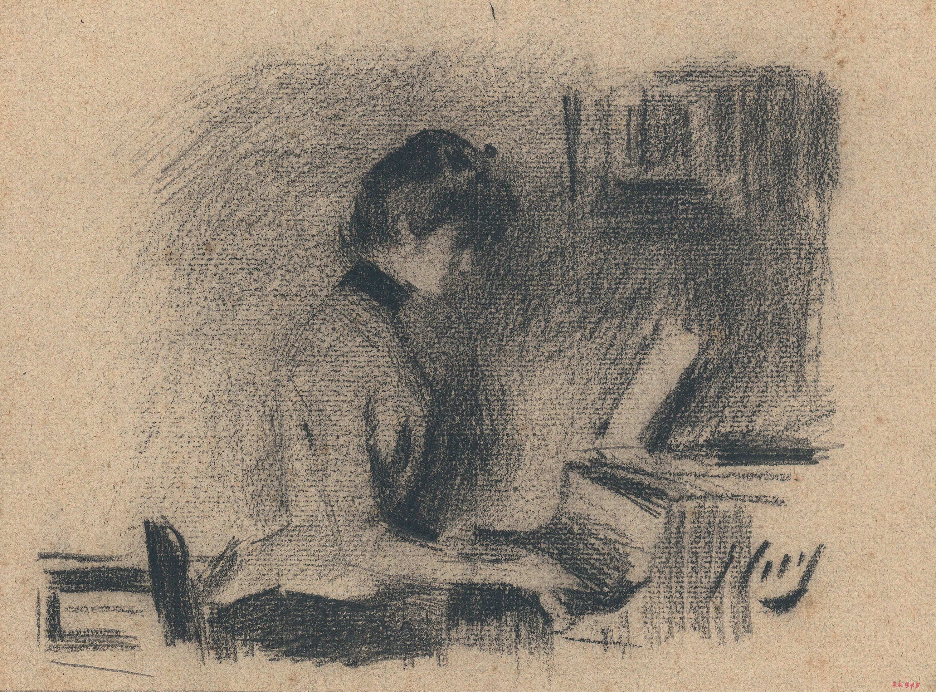 image for: Ramon Casas - Srta. A... al piano - Cap a 1892