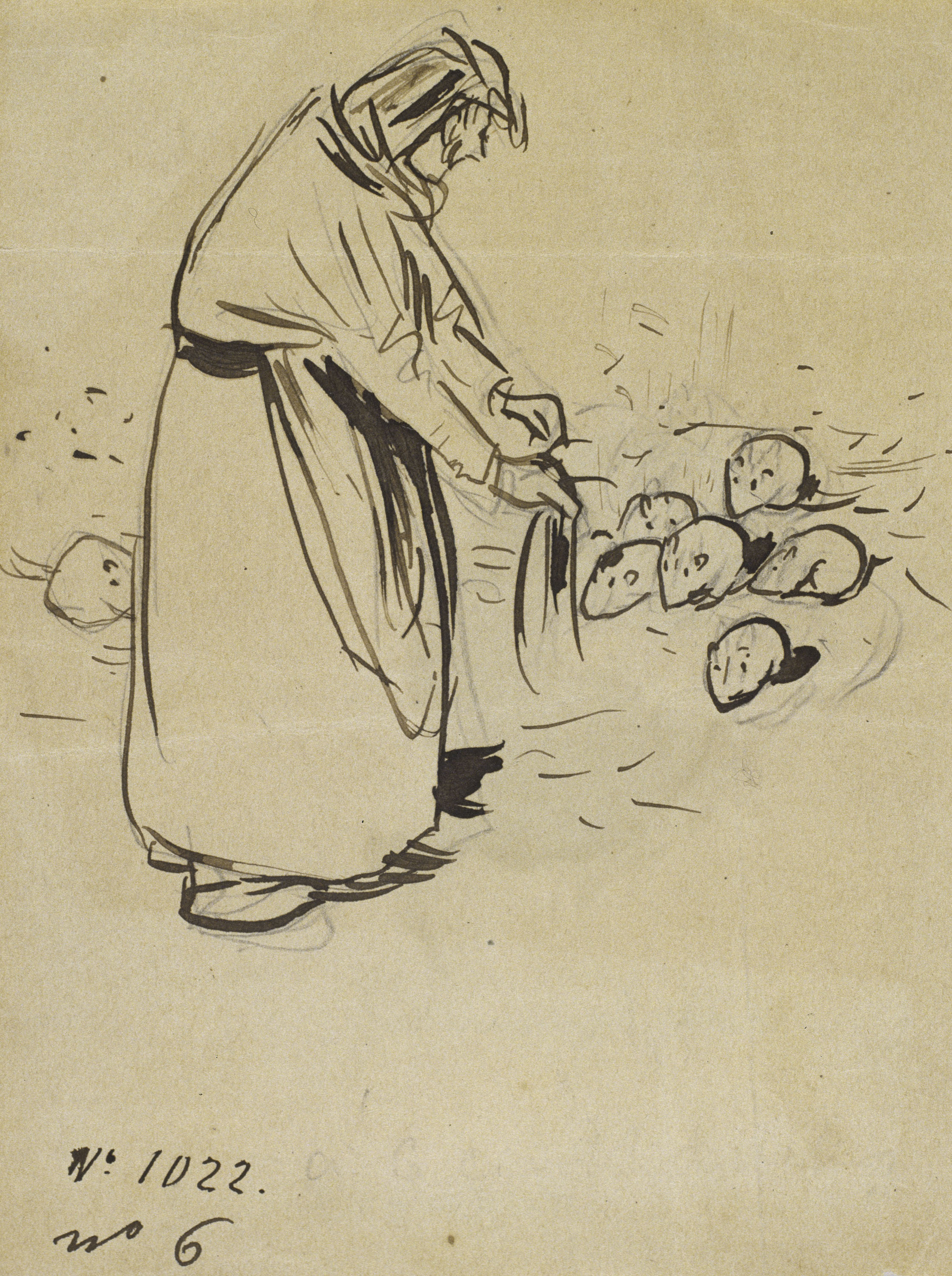 image for: Ramon Casas - Dona criant conills - 1892