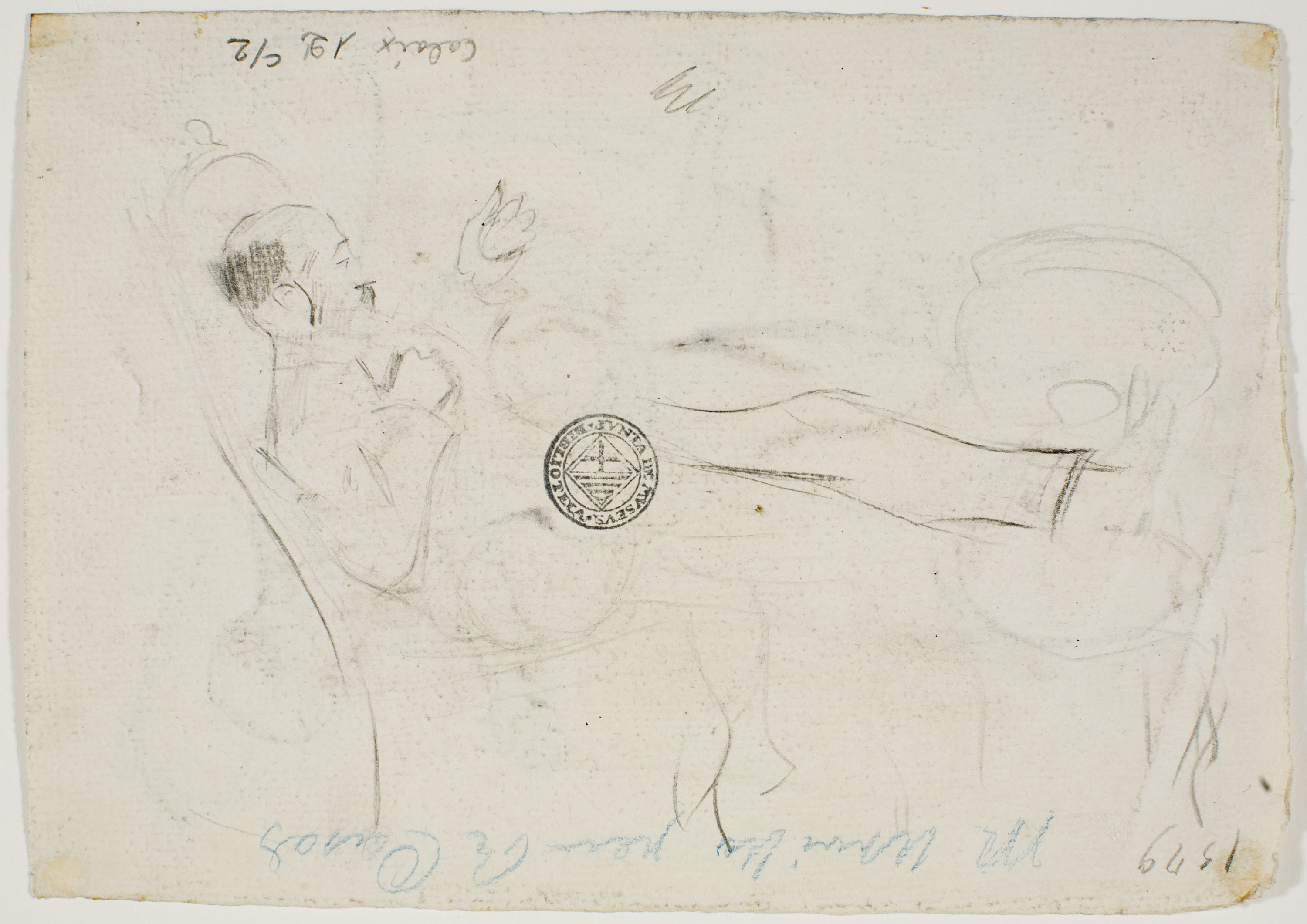 image for: Ramon Casas - Miquel Utrillo descansant (anvers) / Apunt de Miquel Utrillo descansant (revers) - Cap a 1898 [1]