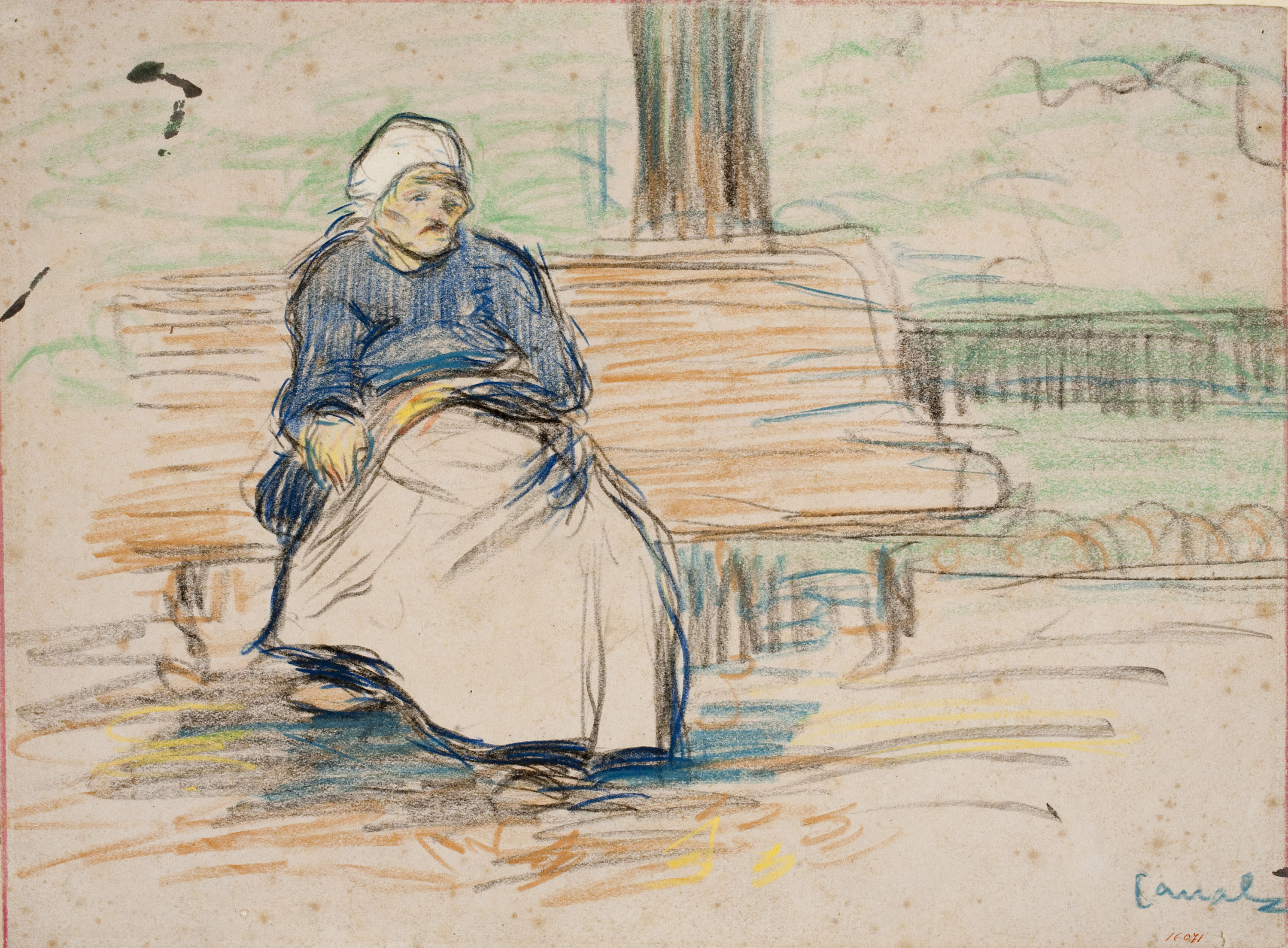 image for: Ricard Canals - Dona asseguda en un banc - Cap a 1896-1900