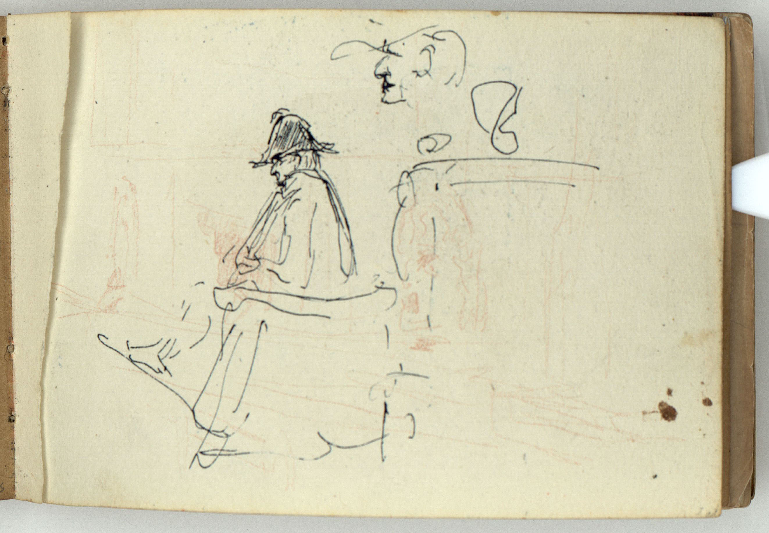 image for: Marià Fortuny - Genet marroquí a cavall (anvers) / Cotxer (revers) - Cap a 1860-1862 [1]