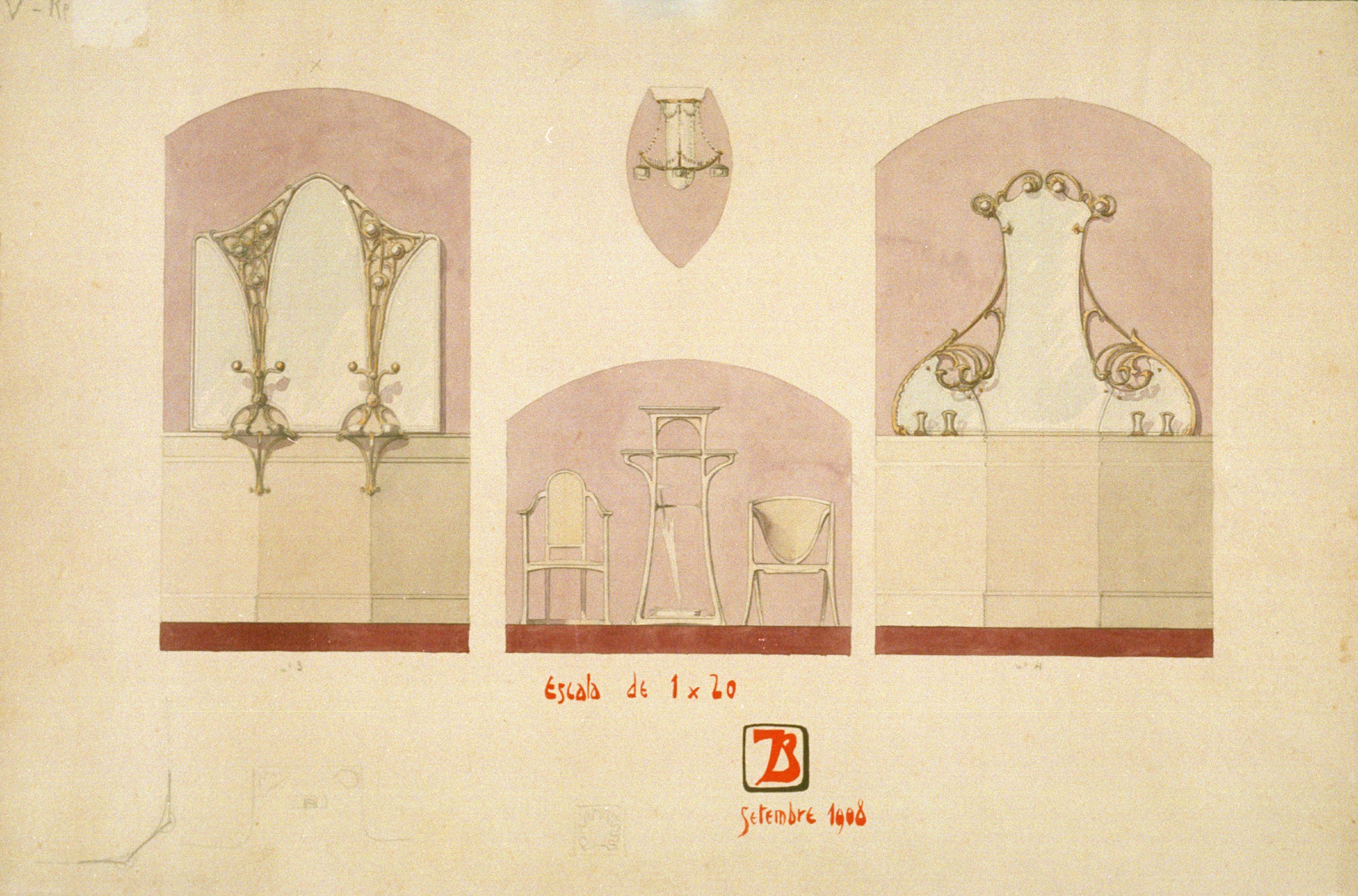 image for: Joan Busquets - Miralls, llum, paraigüer i cadires - 1908