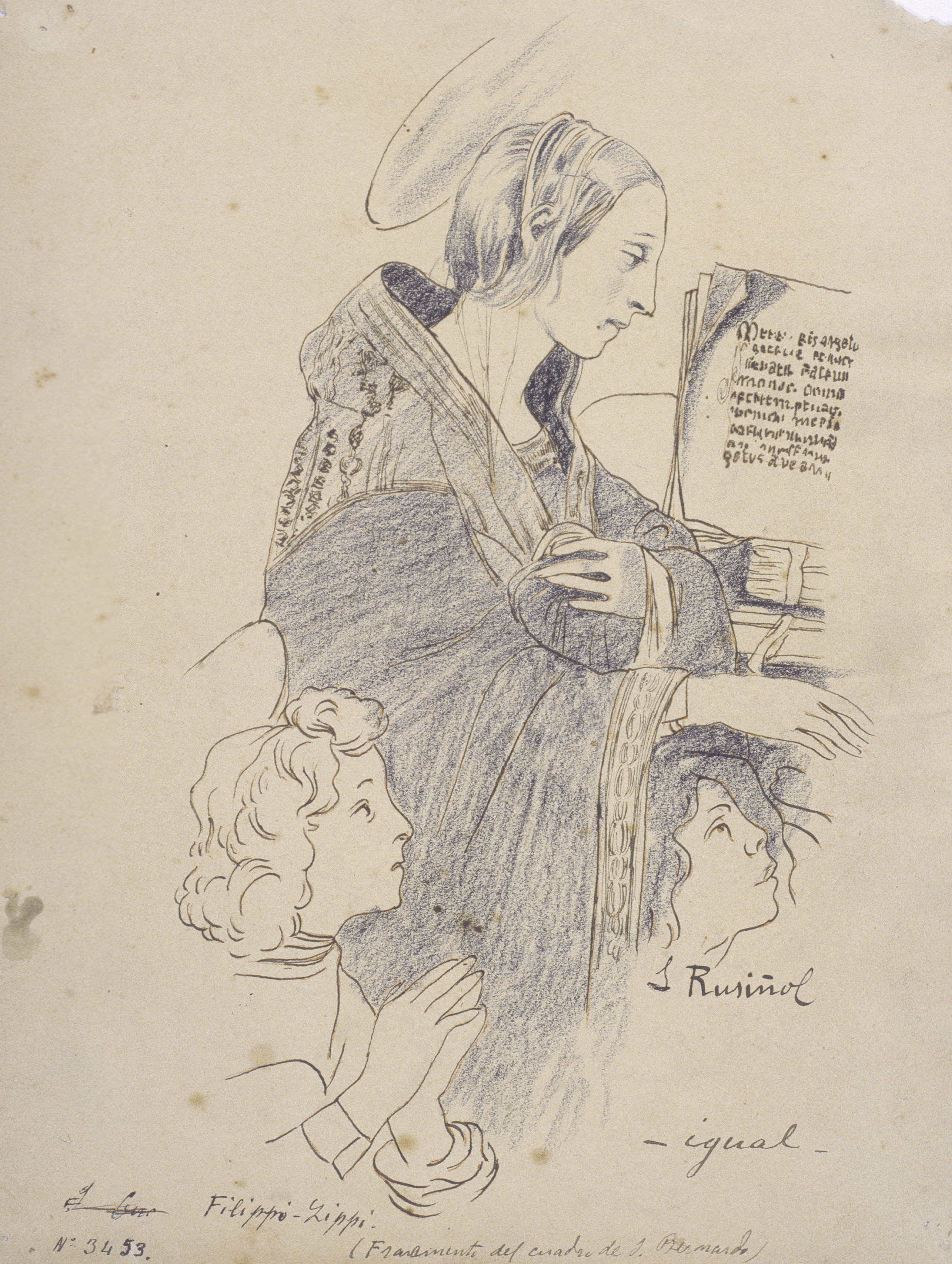 image for: Santiago Rusiñol - Mare de Déu de la «Visió de sant Bernat» de Filippo Lippi - 1894