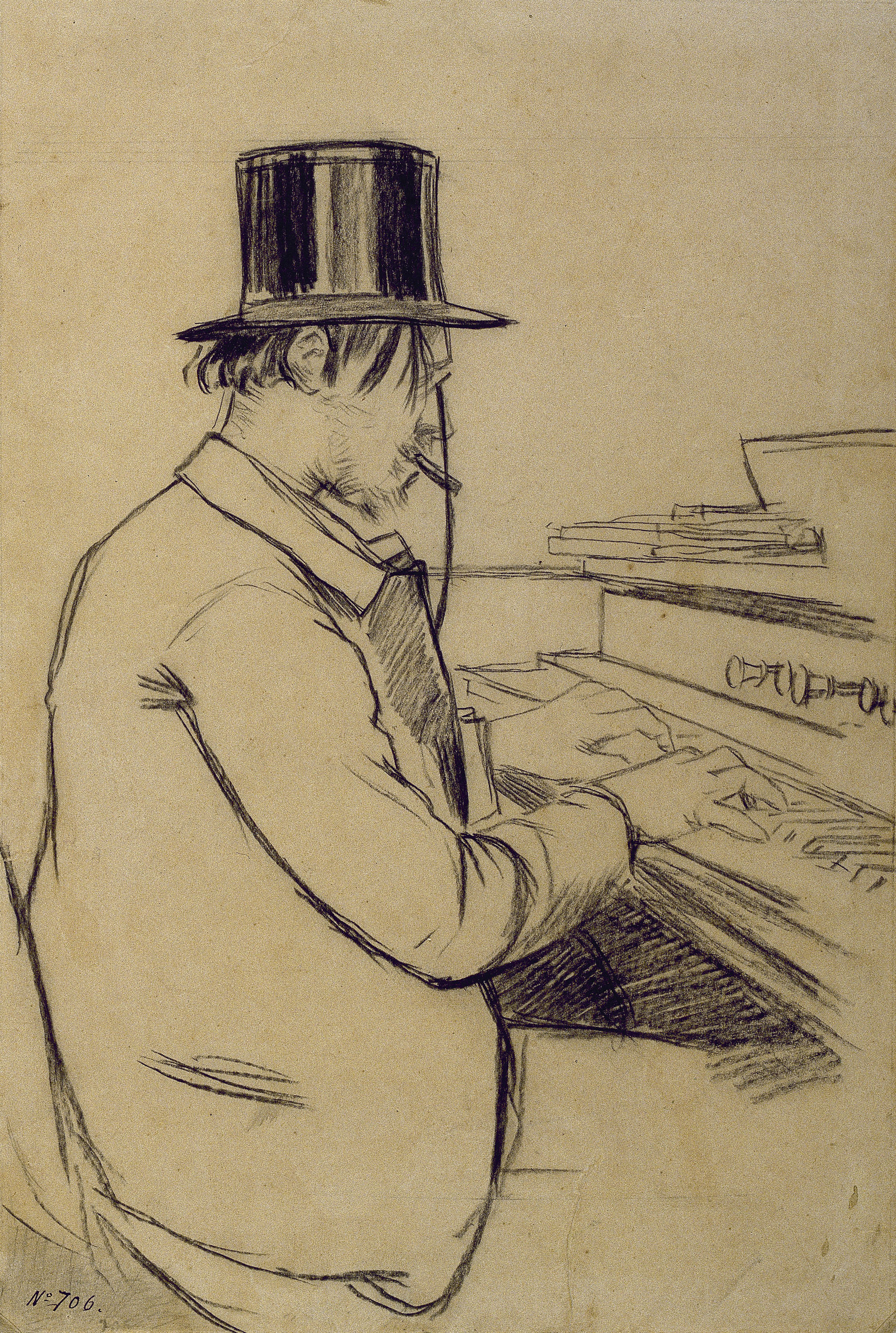 image for: Santiago Rusiñol - Erik Satie tocant l'harmònium - 1891