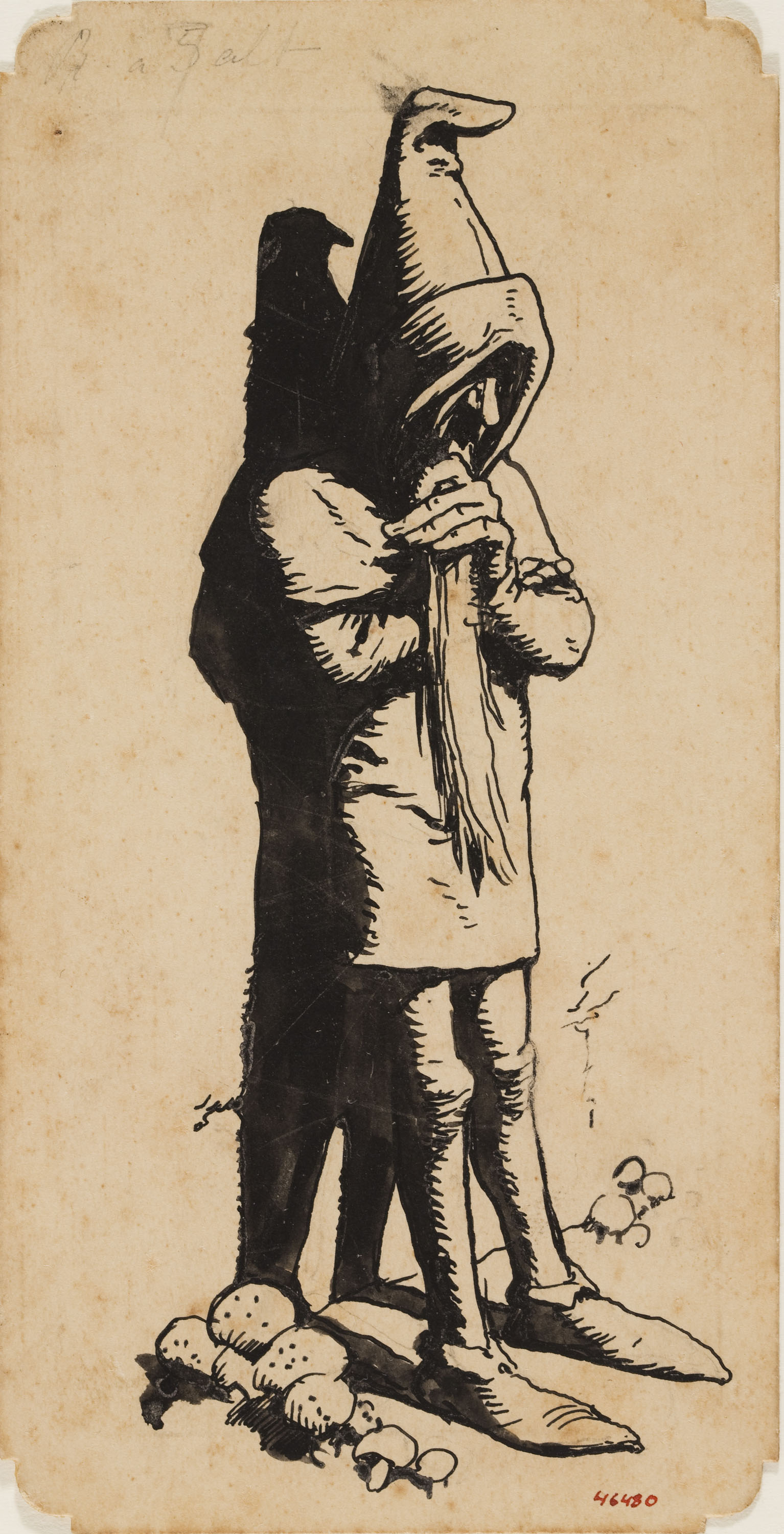 image for: Apel·les Mestres - Gnom pensarós. Il·lustració per al poema «Liliana» d'Apel·les Mestres - Cap a 1907