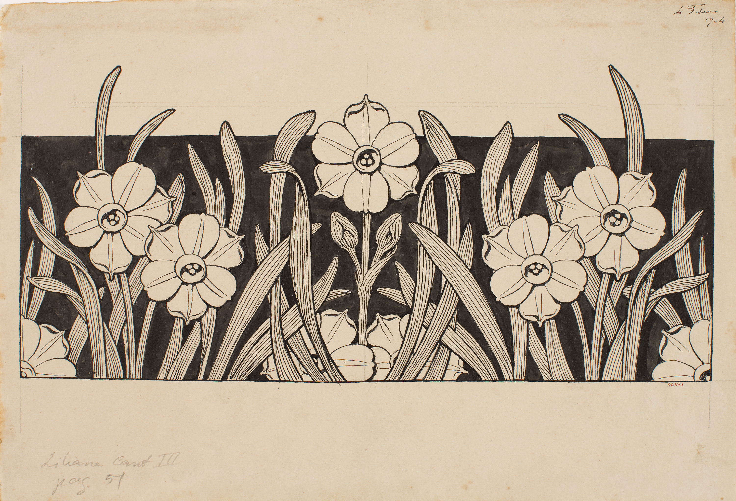 Apel·les Mestres - Nadales. Capçalera de pàgina per al poema «Liliana» d'Apel·les Mestres - 1904 image for: Apel·les Mestres - Nadales. Capçalera de pàgina per al poema «Liliana» d'Apel·les Mestres - 1904