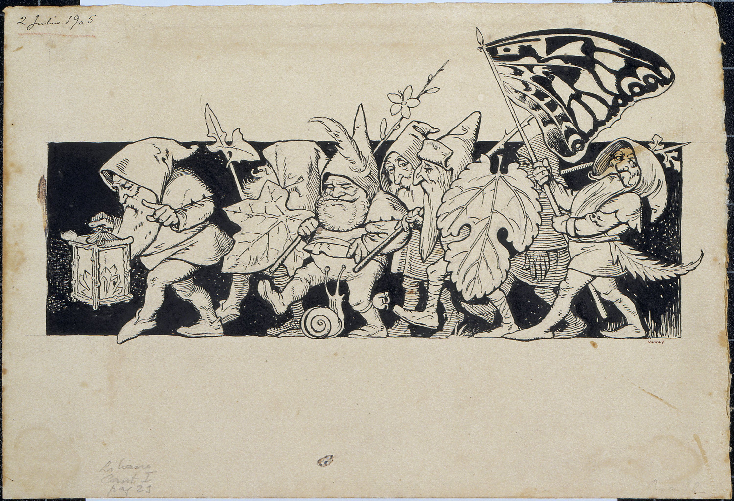 image for: Apel·les Mestres - Gnoms. Il·lustració per al poema «Liliana» d'Apel·les Mestres - 1905