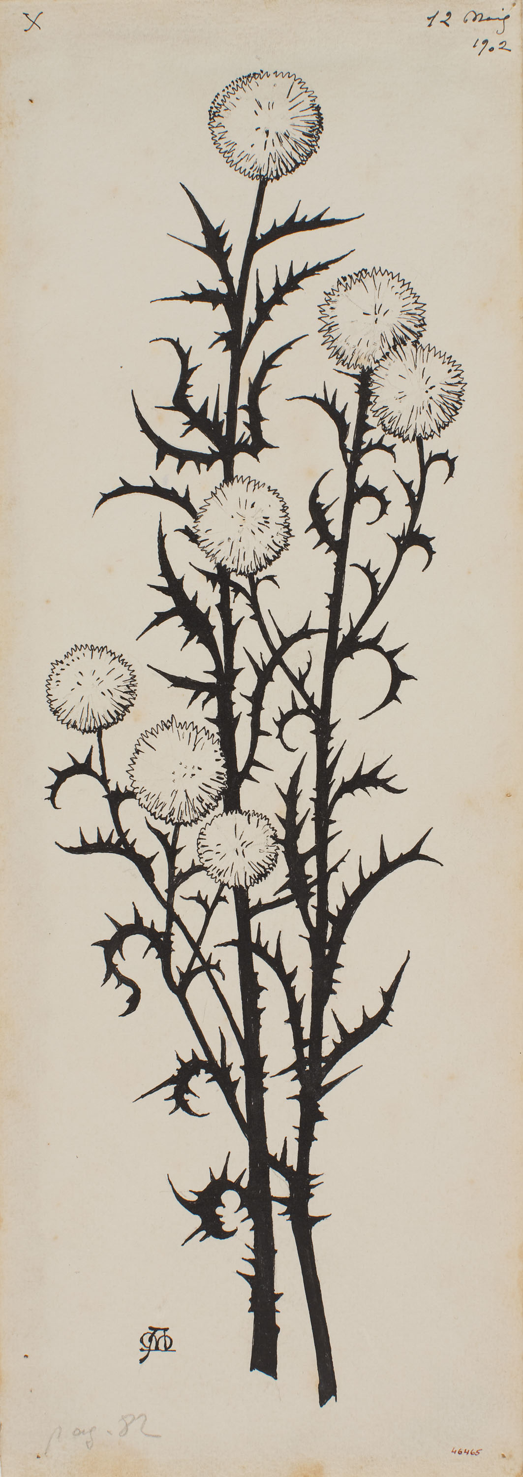 image for: Apel·les Mestres - Branca florida d'escardot. Il·lustració per al poema «Liliana» d'Apel·les Mestres - 1902