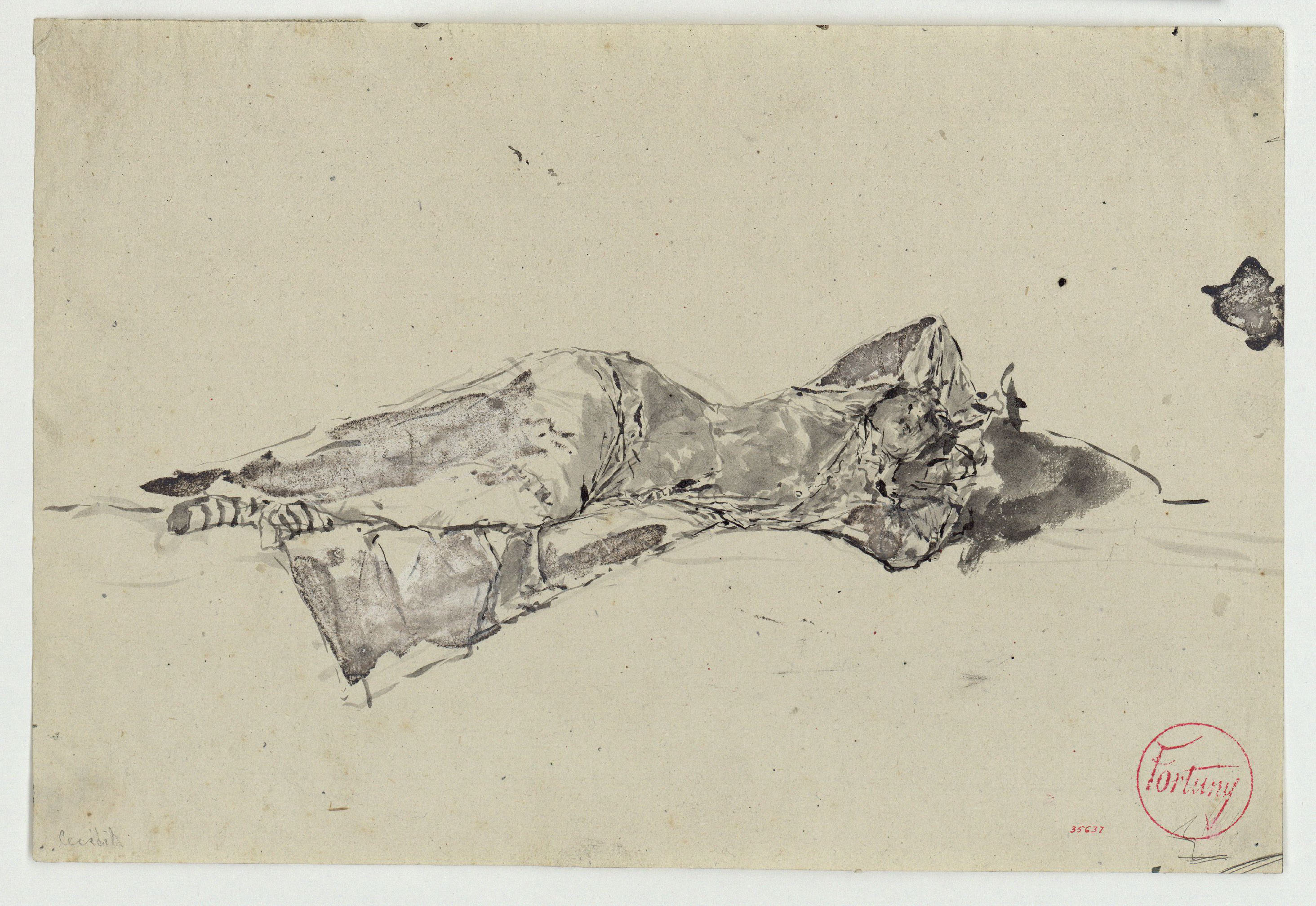 image for: Marià Fortuny - Figura femenina ajaguda - Cap a 1870-1874