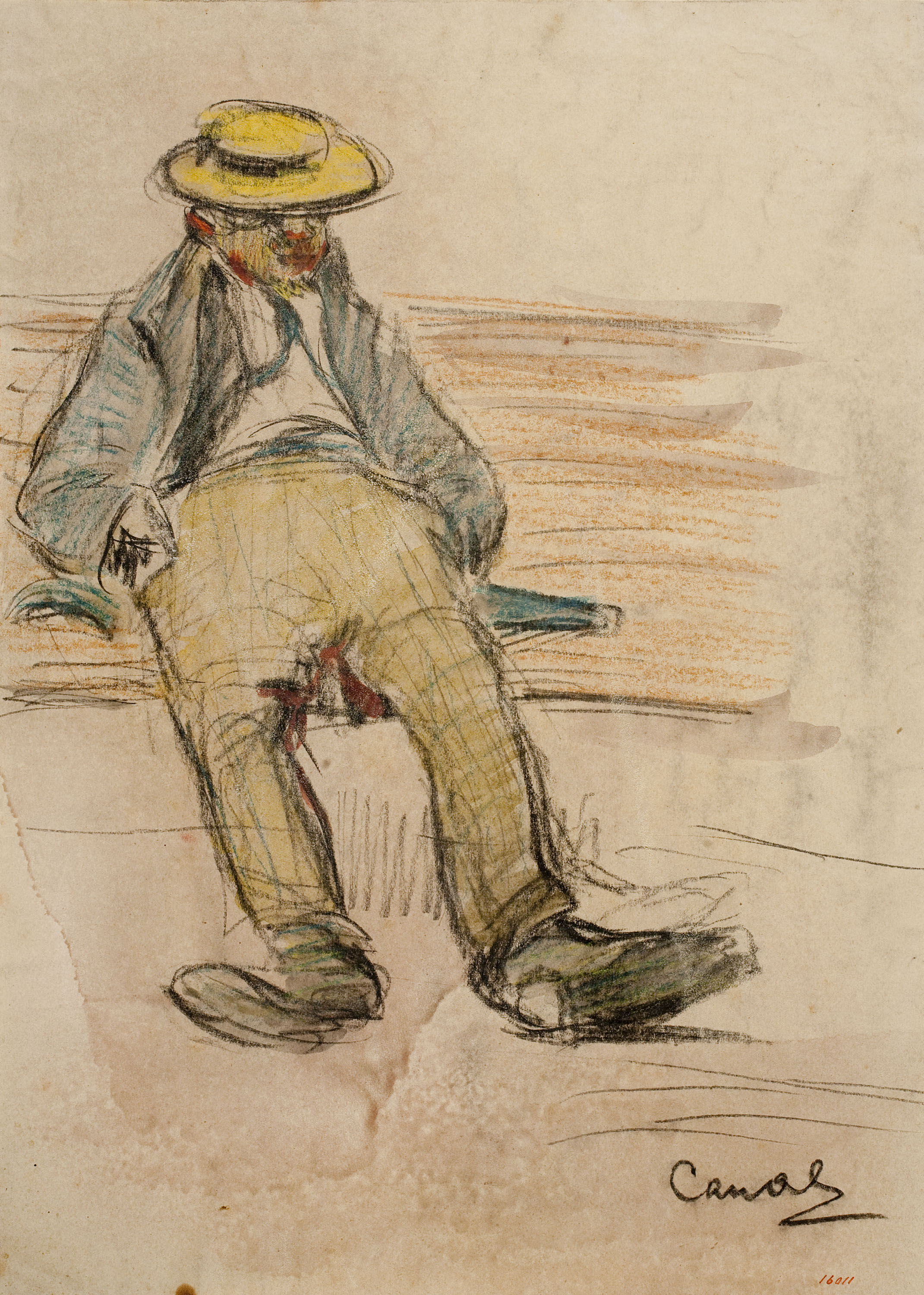 image for: Ricard Canals - Home assegut en un banc - Cap a 1896-1900