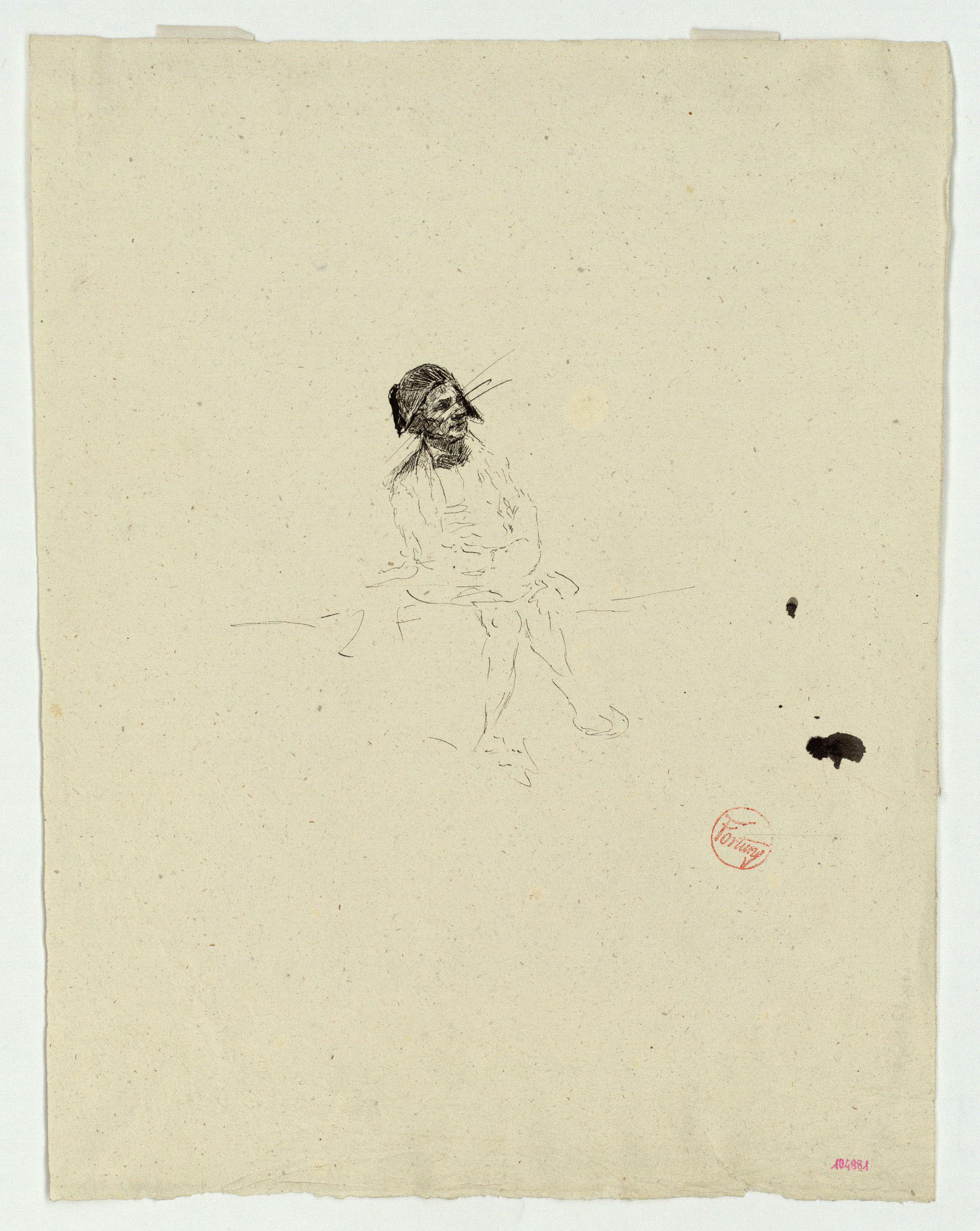 image for: Marià Fortuny - Esbós de figura amb bicorn - Cap a 1867-1872