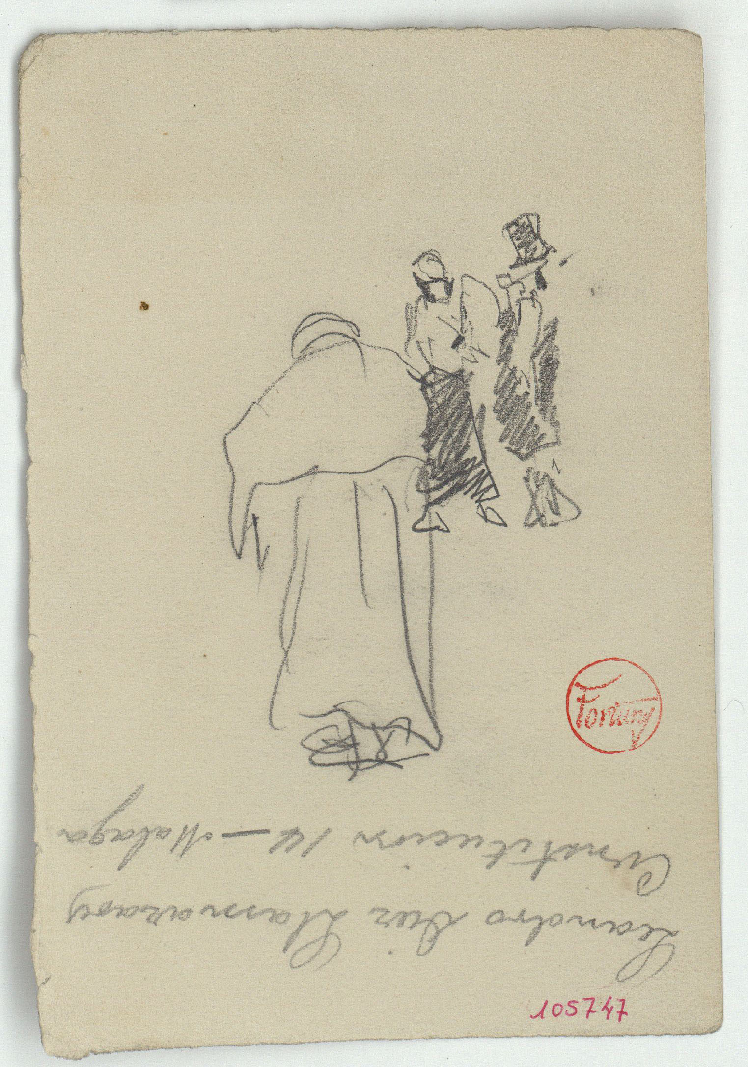 image for: Marià Fortuny - Croquis de figures (anvers) / Croquis de figures (revers) - Cap a 1871