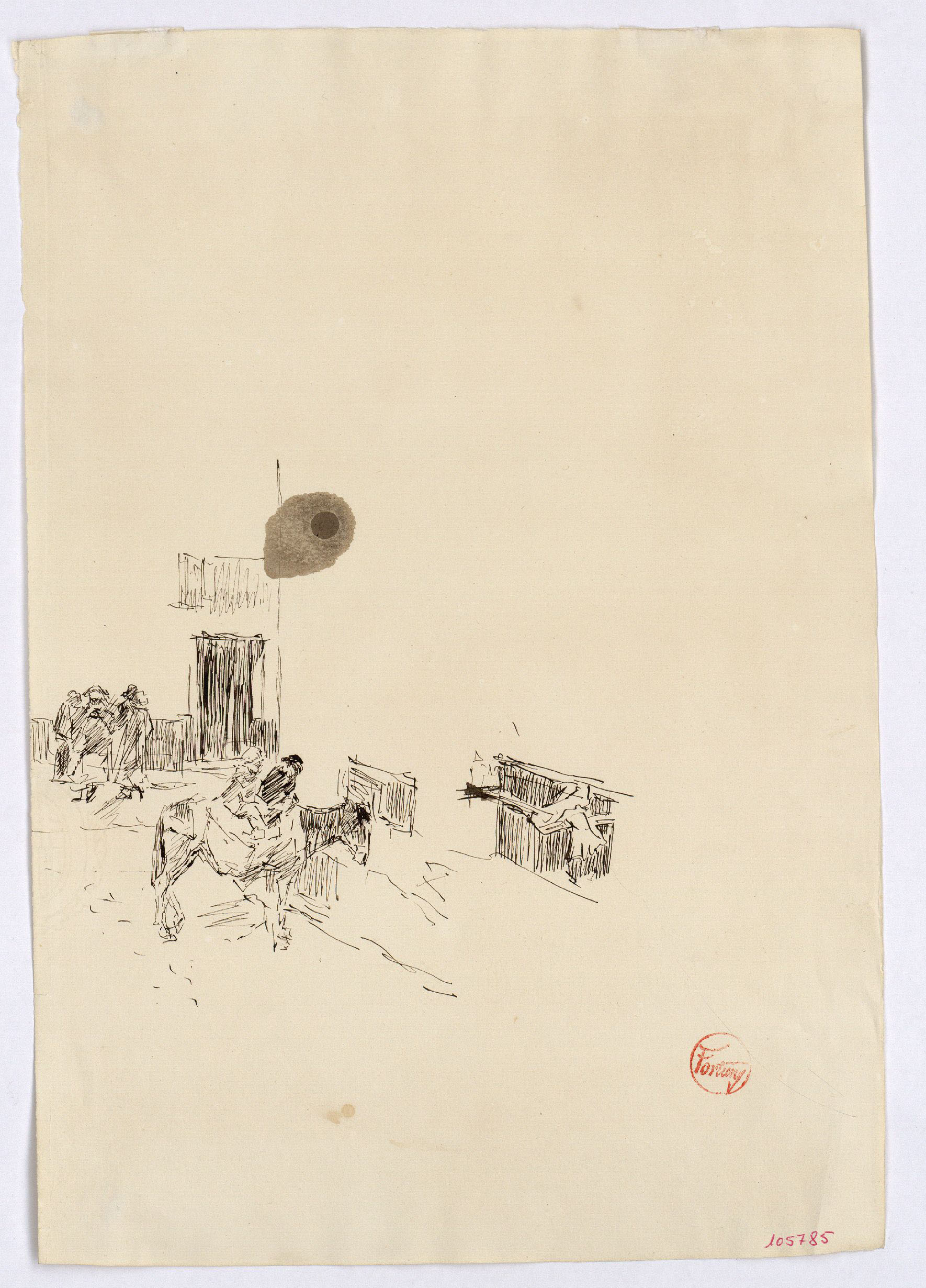 image for: Marià Fortuny - Esbós de carrer amb figures - Cap a 1867-1872