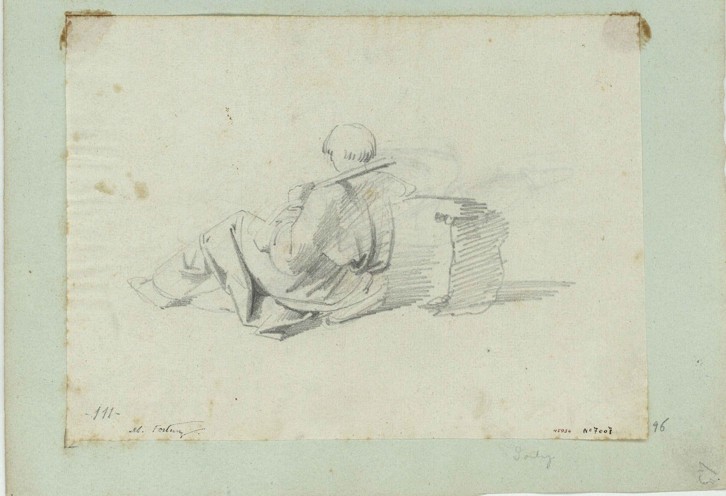image for: Marià Fortuny - Estudi acadèmic de figura masculina - Cap a 1856-1858