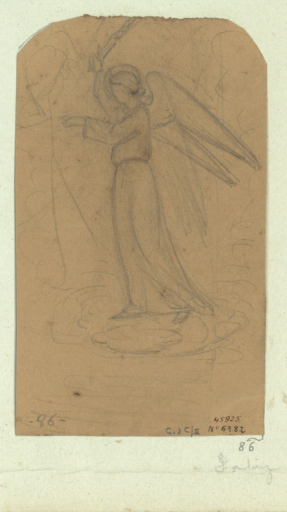 image for: Marià Fortuny - Àngel amb espasa - Cap a 1856-1858