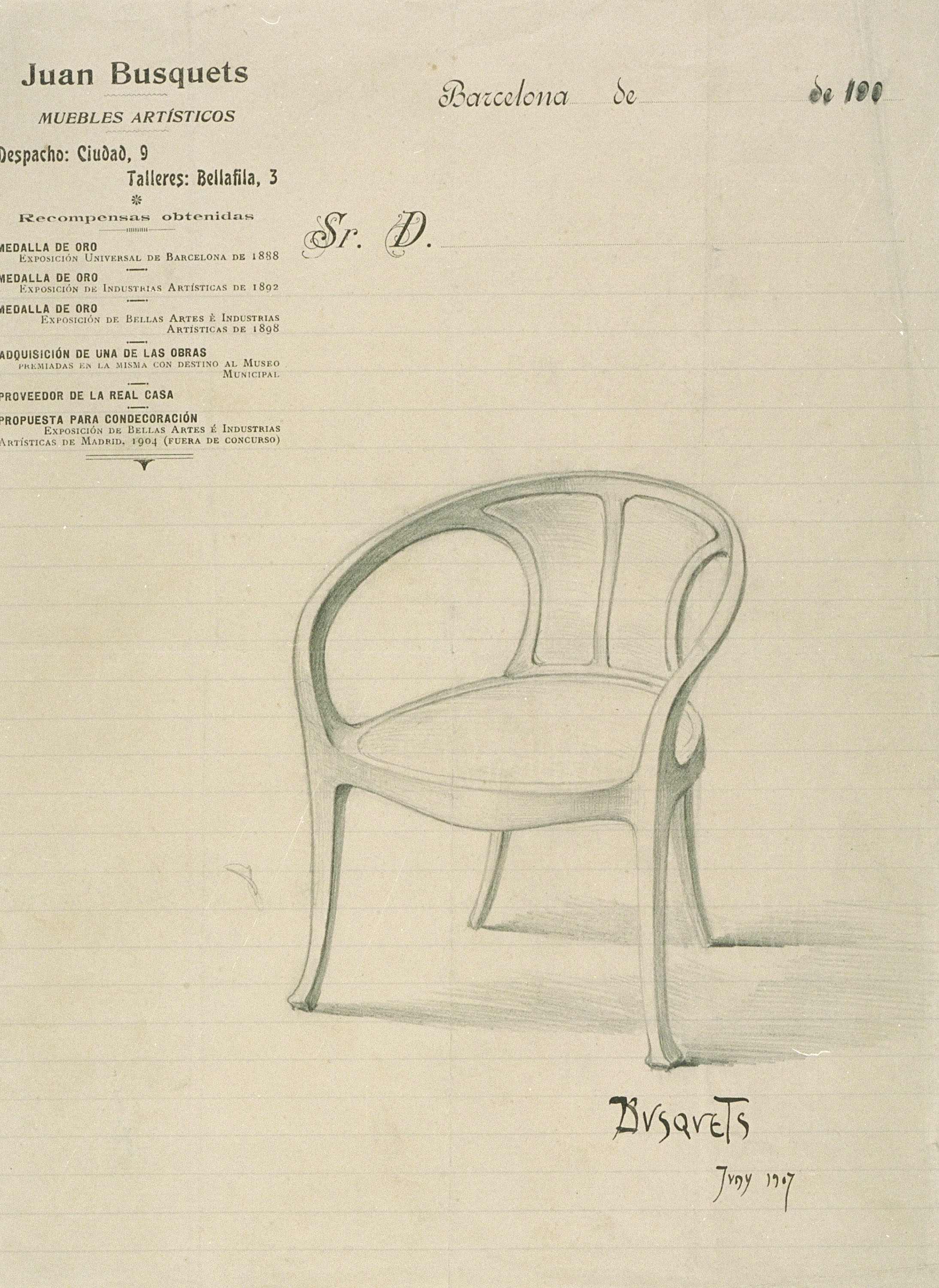 image for: Joan Busquets - Cadira de despatx - 1907