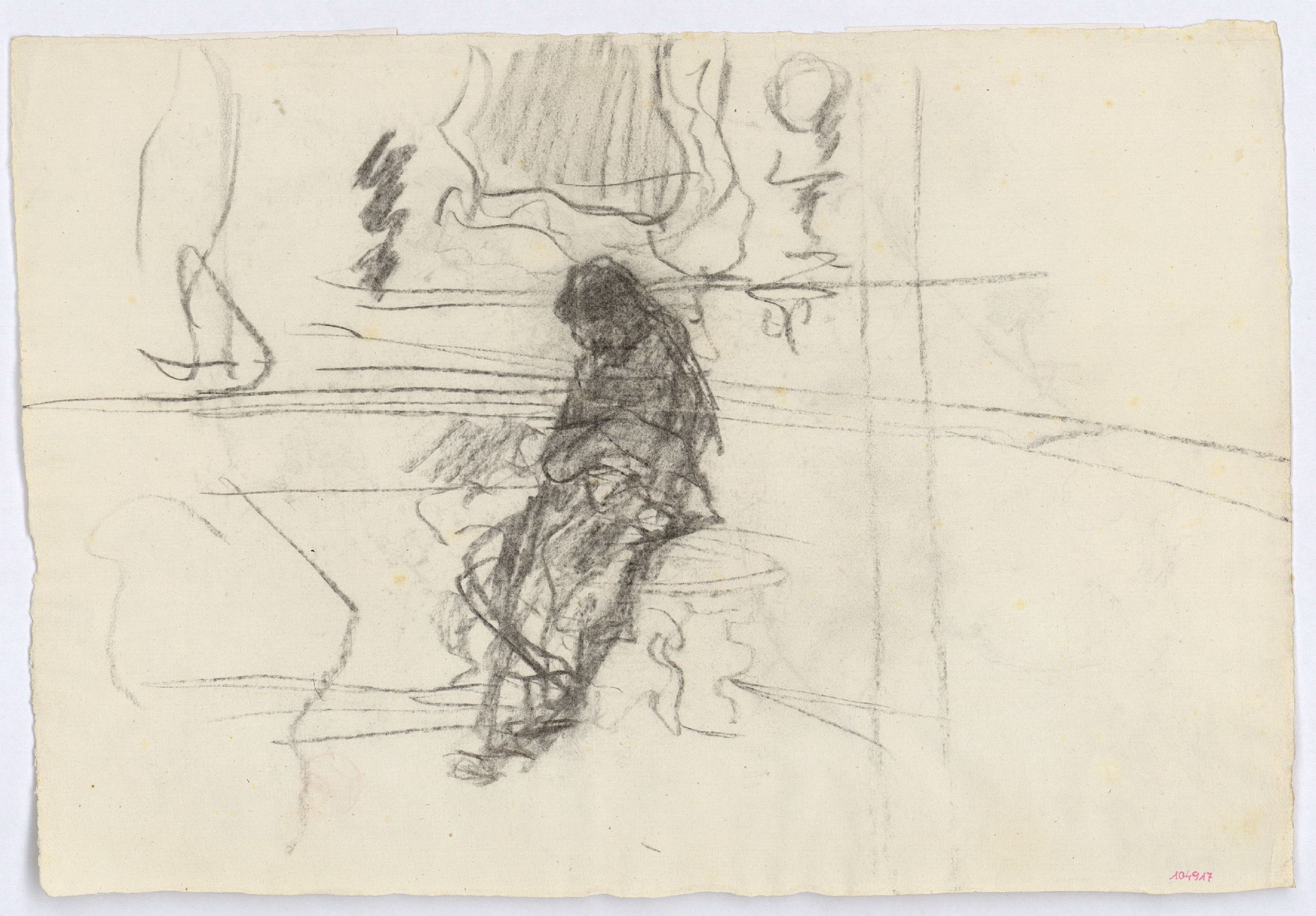 image for: Marià Fortuny - Estudi per al quadre «L'elecció de la model» (anvers) / Croquis de plantes i fulles (revers) - Cap a 1868-1870