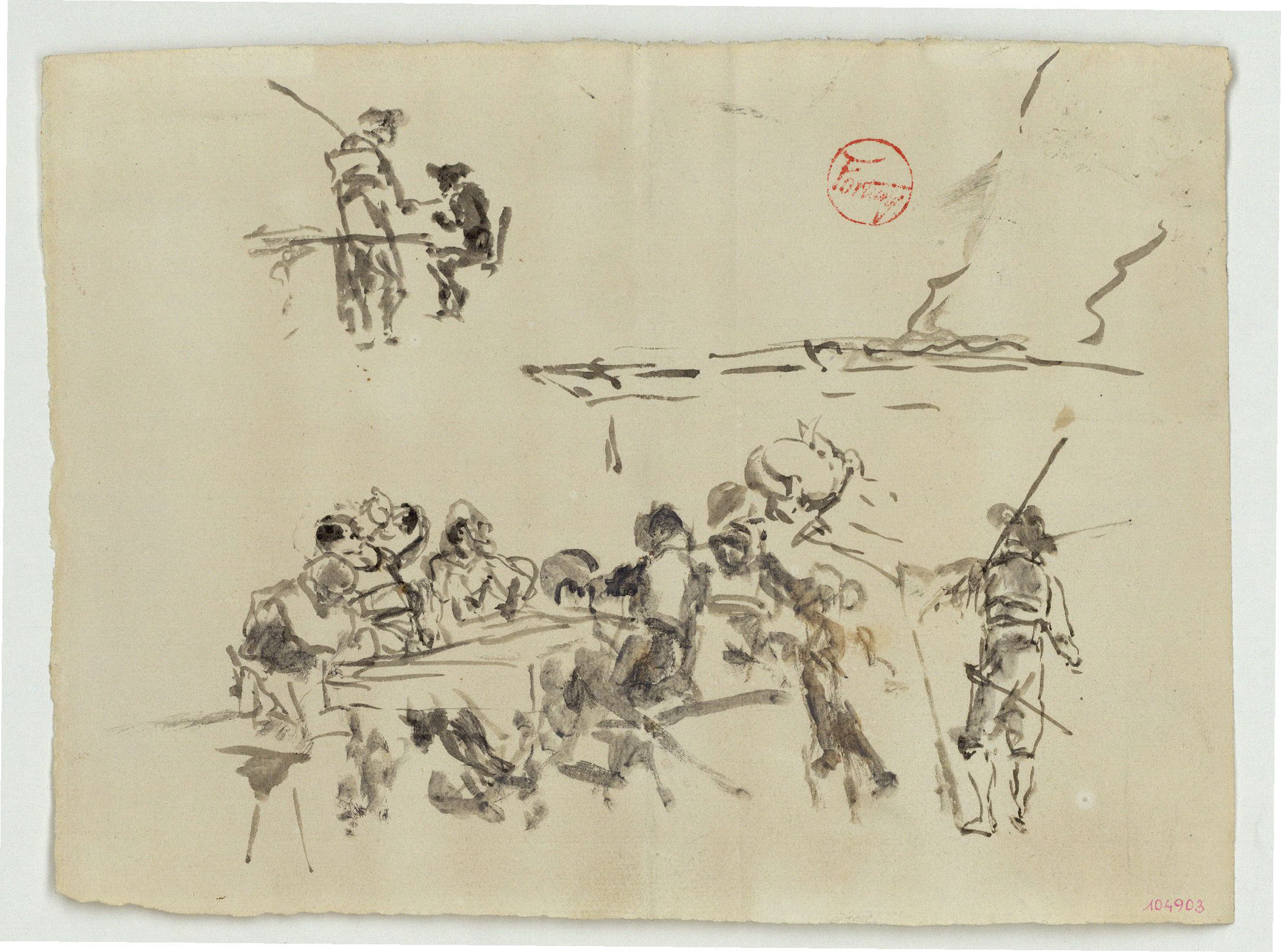 image for: Marià Fortuny - Estudi per al quadre «Dinar en un vell convent a l'Alhambra» - Cap a 1871